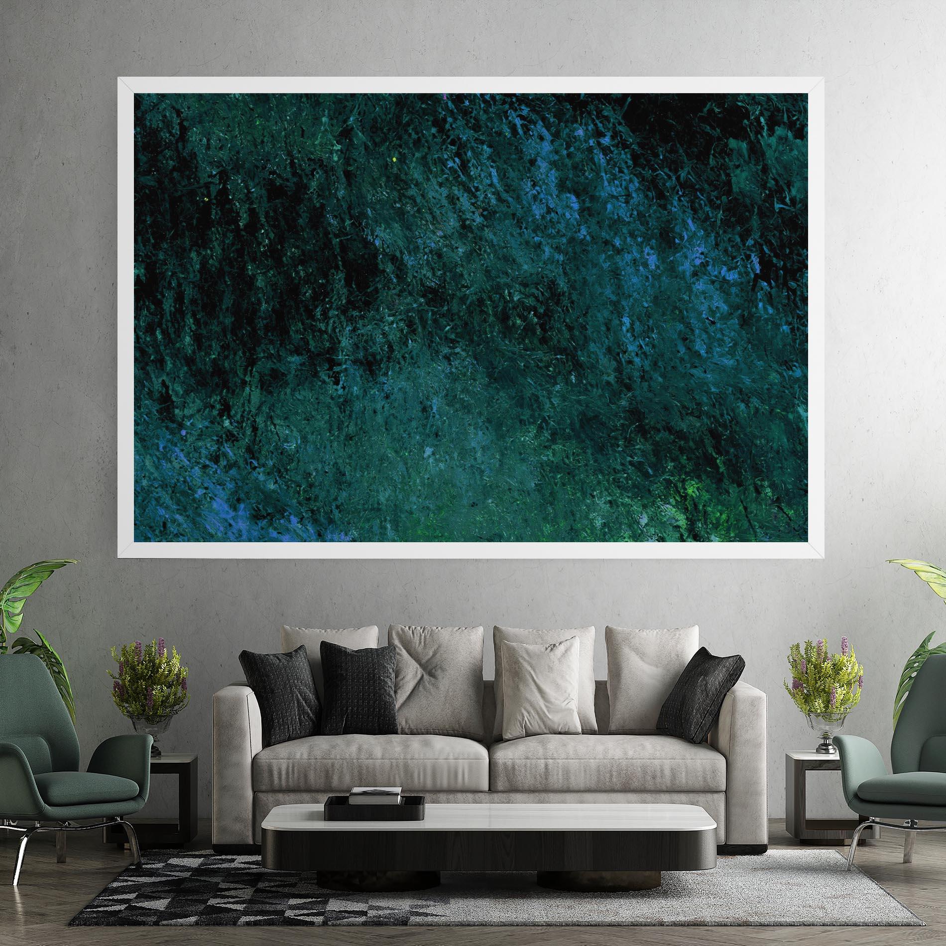 Tablou Canvas Dark Green Blue Painting mockup 7