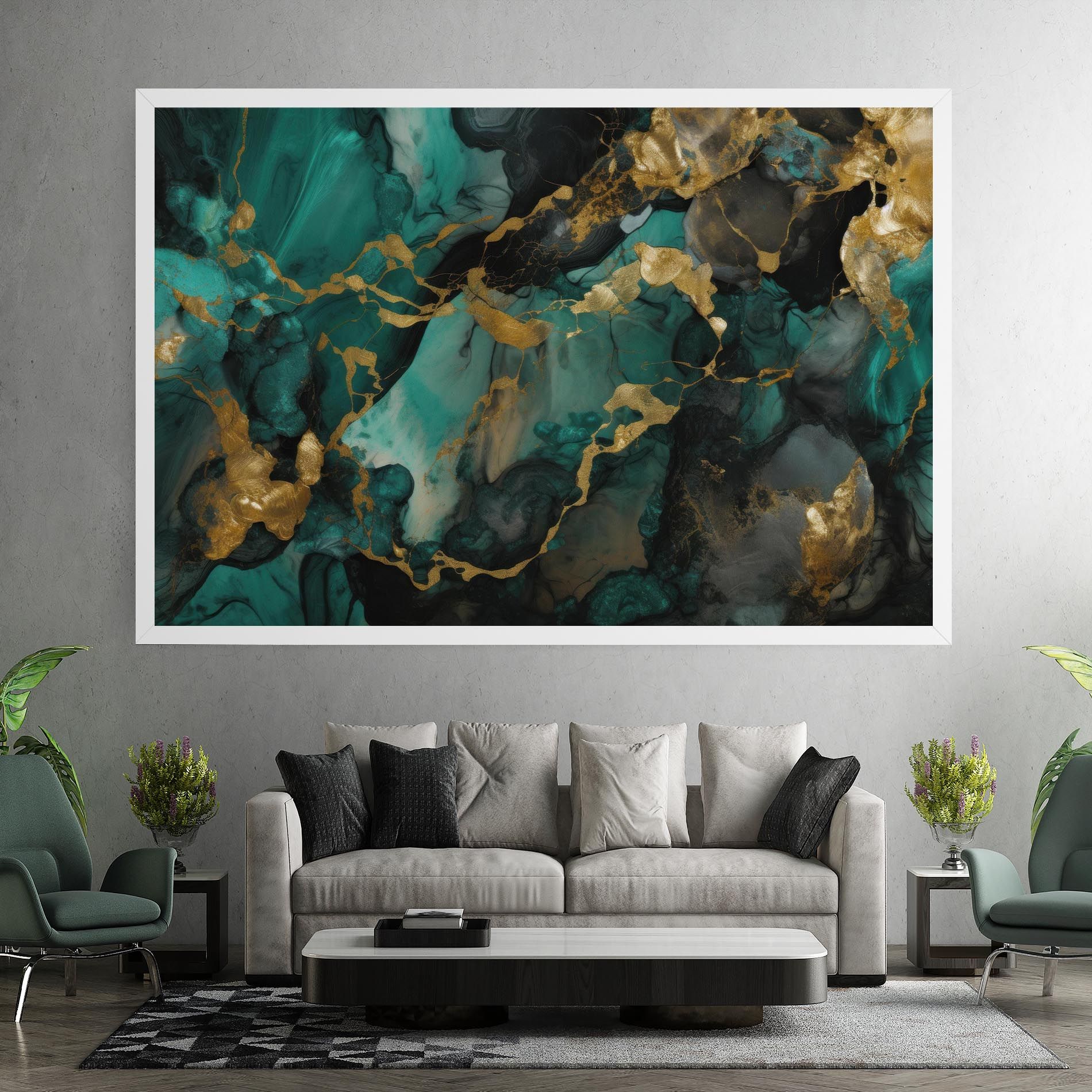 Dark Green Golden Marble mockup 7