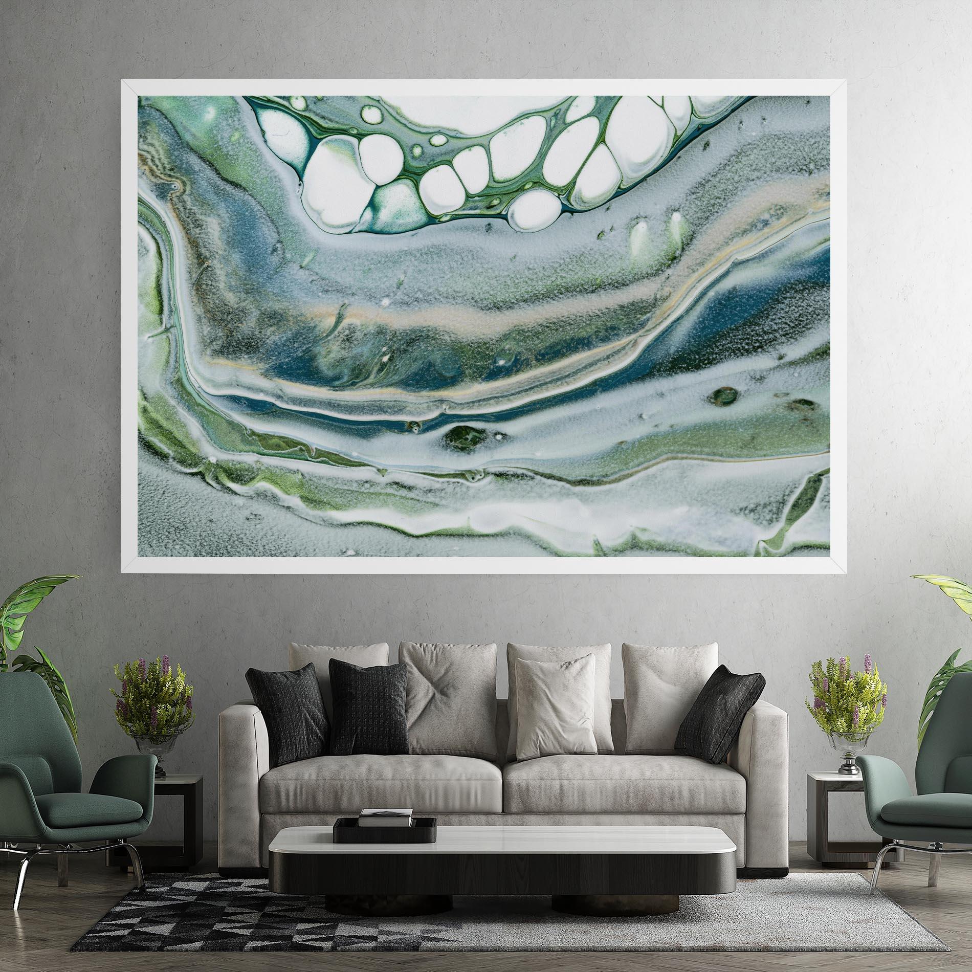 Tablou Canvas Dark Green Liquid mockup 7