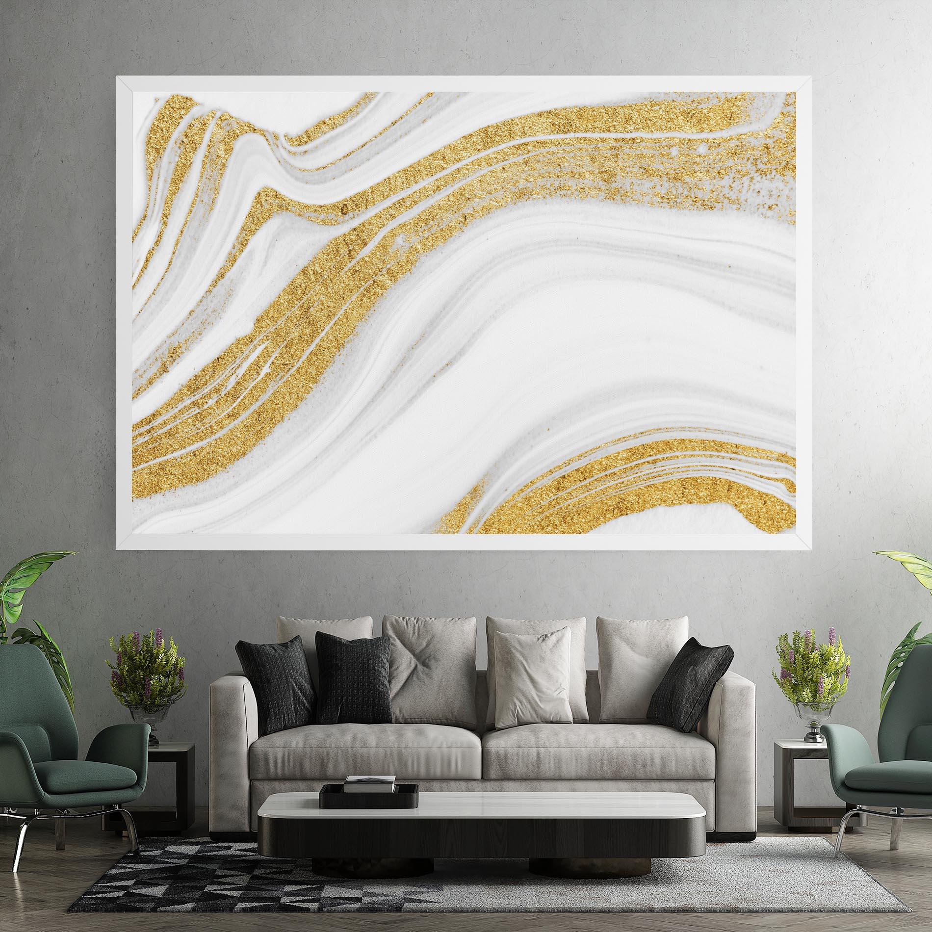 Tablou Canvas Gold Glitter Liquid mockup 7