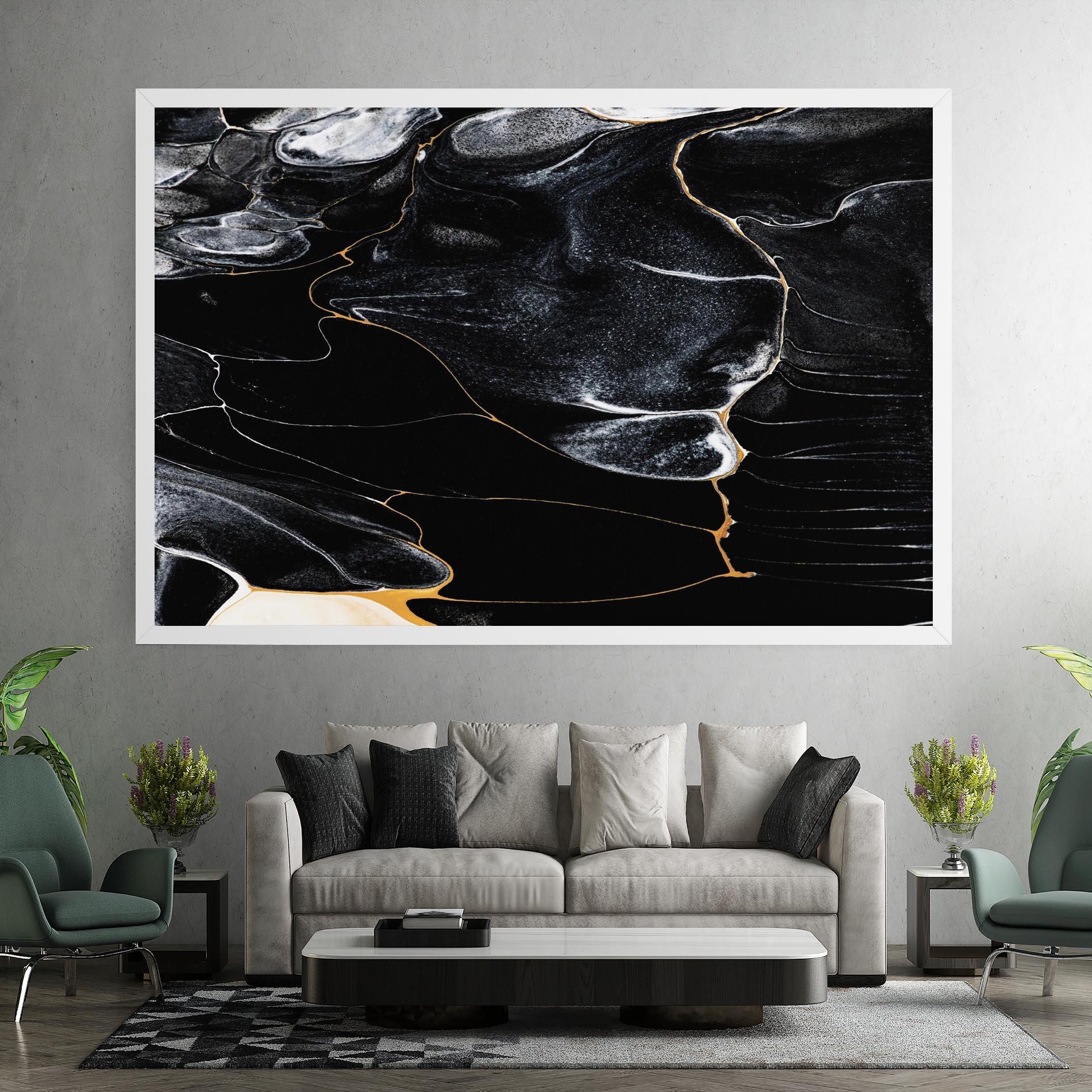 Tablou Canvas Gold Lines On Black mockup 7