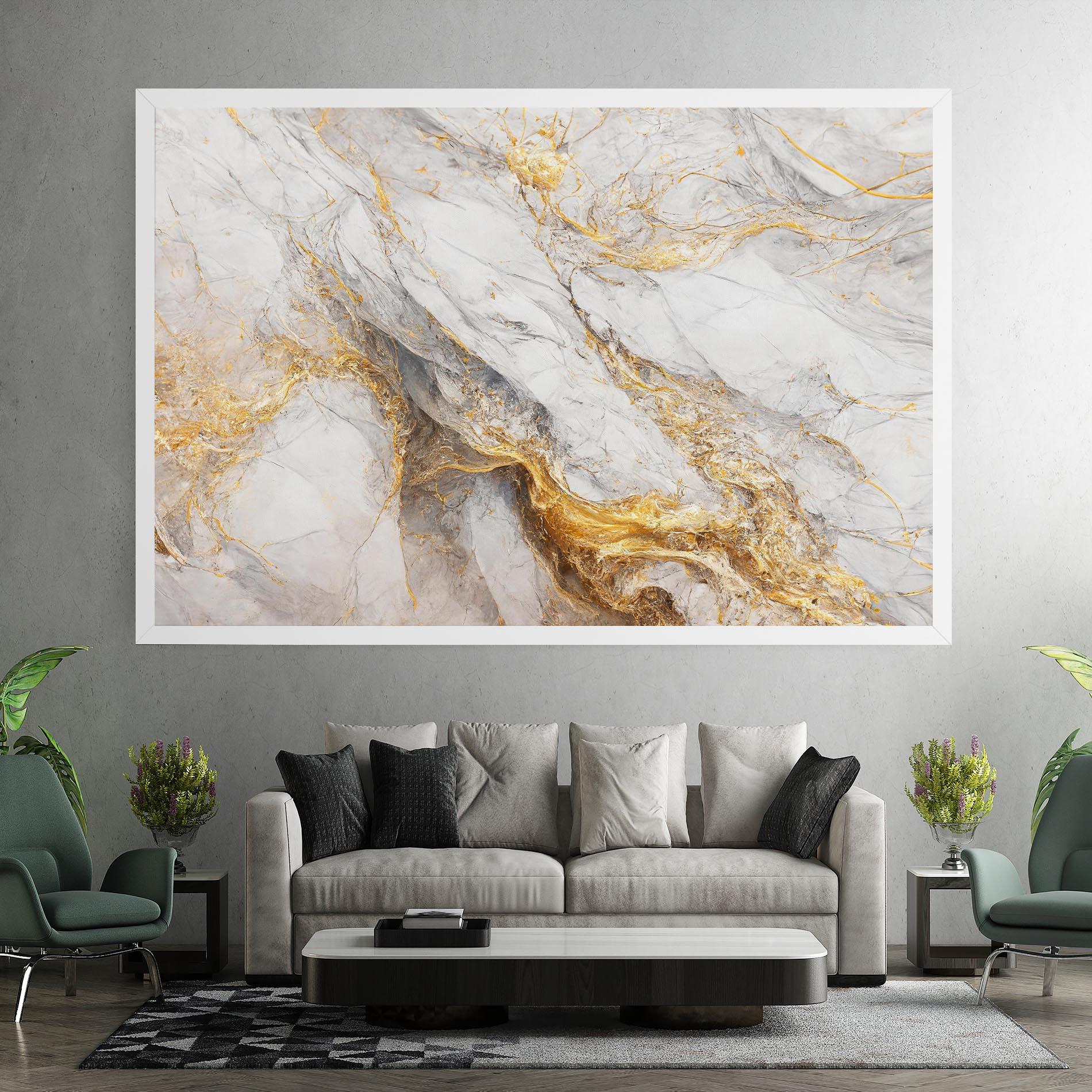 Tablou Canvas Gold Liquid Grey Marble mockup 7
