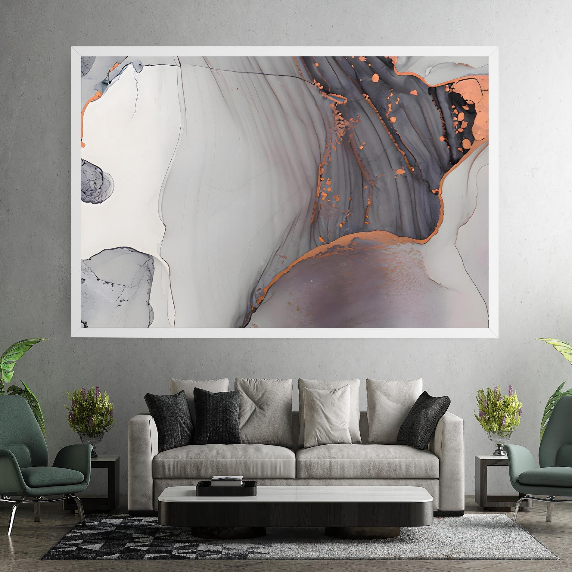 Tablou Canvas Grey Pink Liquid Marble mockup 7