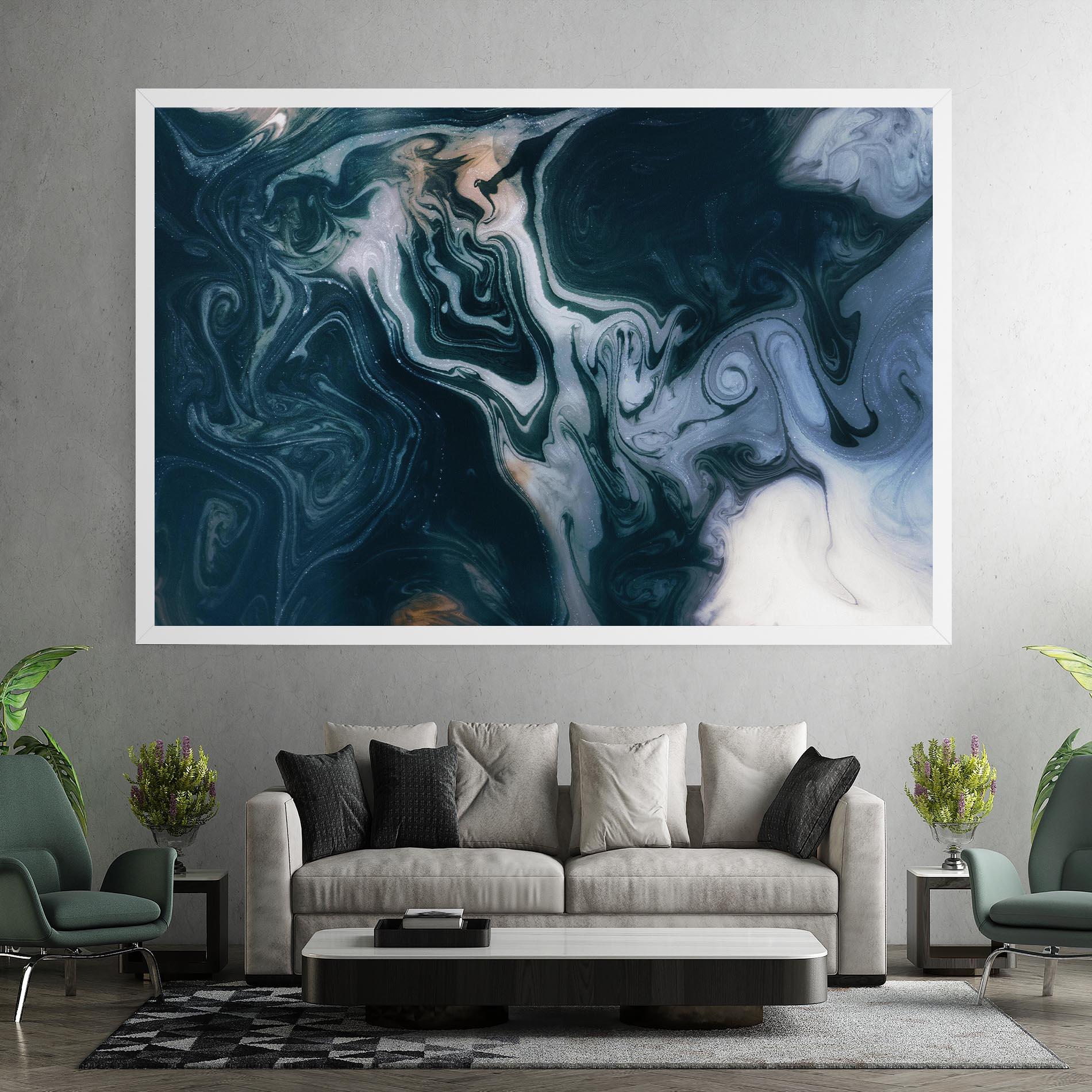 Tablou Canvas Ocean Dark Blue mockup 7