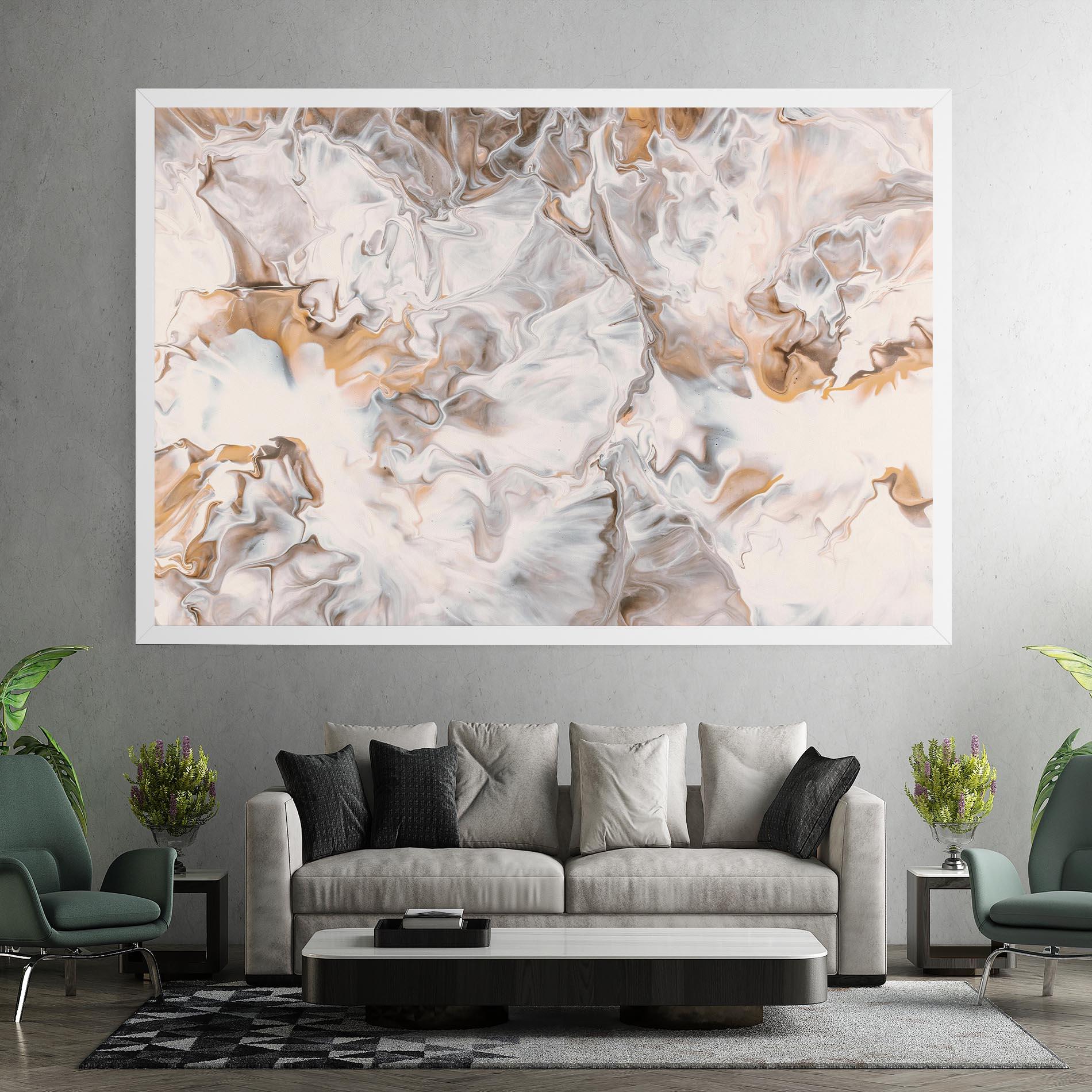 Tablou Canvas White Gold Abstract mockup 7