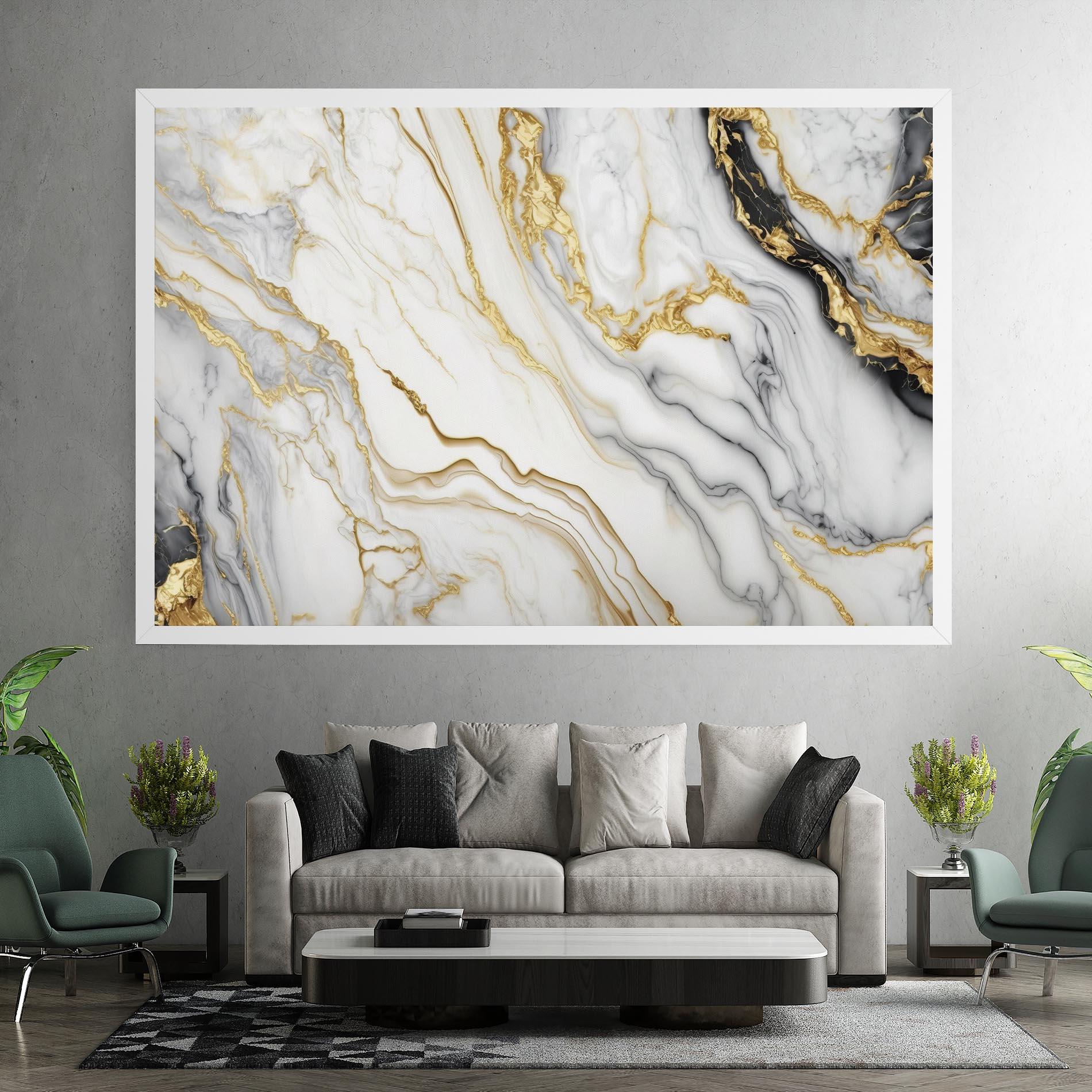 Tablou Canvas White Golden Marble mockup 7