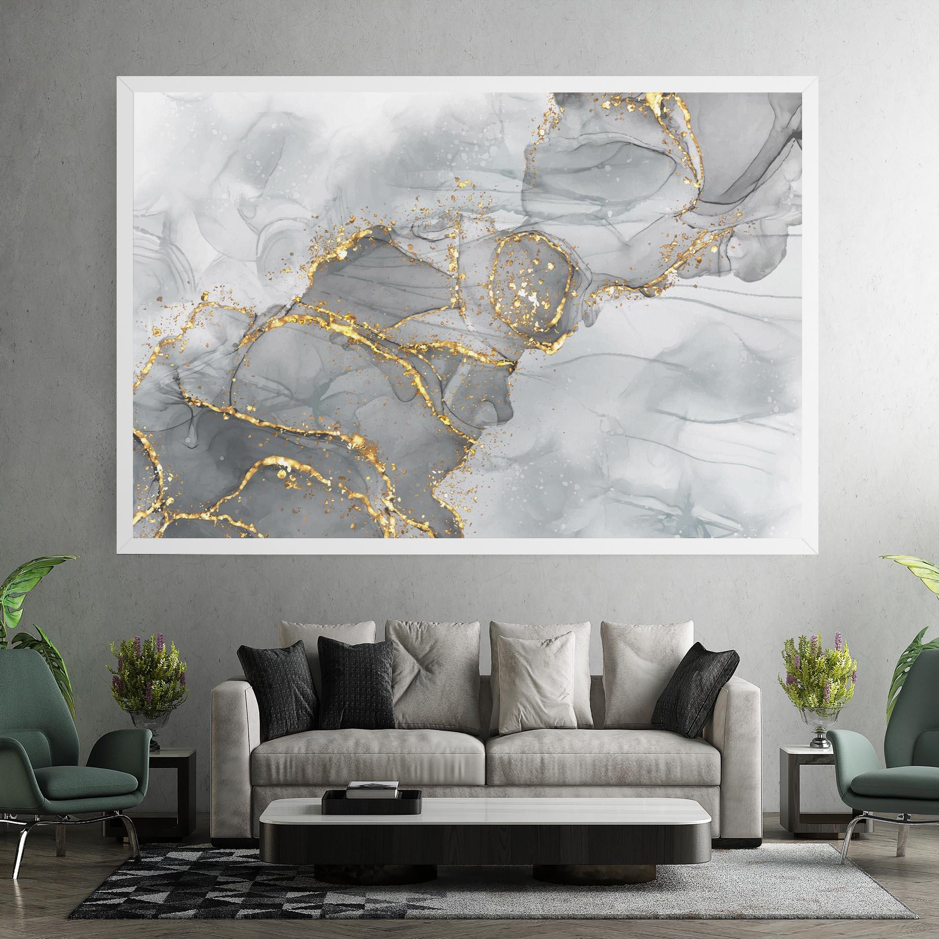 Tablou Canvas White Ink Marble mockup 7