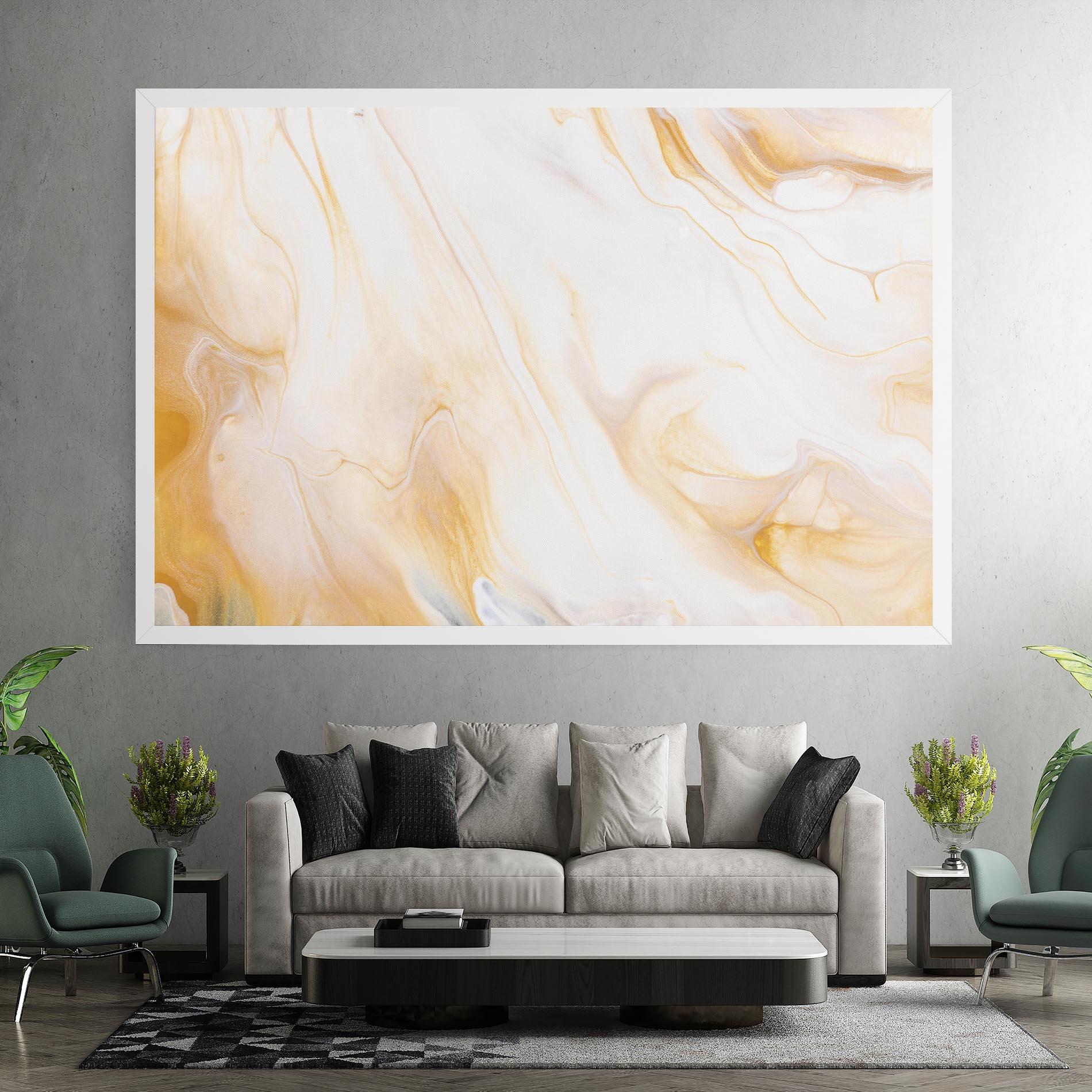 Tablou Canvas White Yellow Marble mockup 7