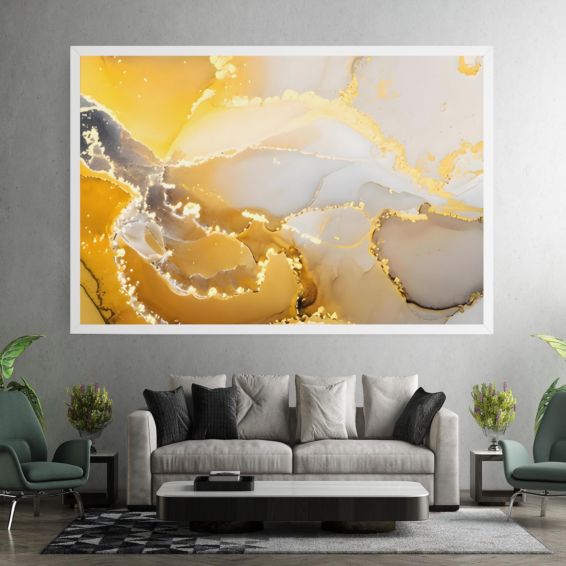 Tablou Canvas Yellow Grey Marble mockup 7