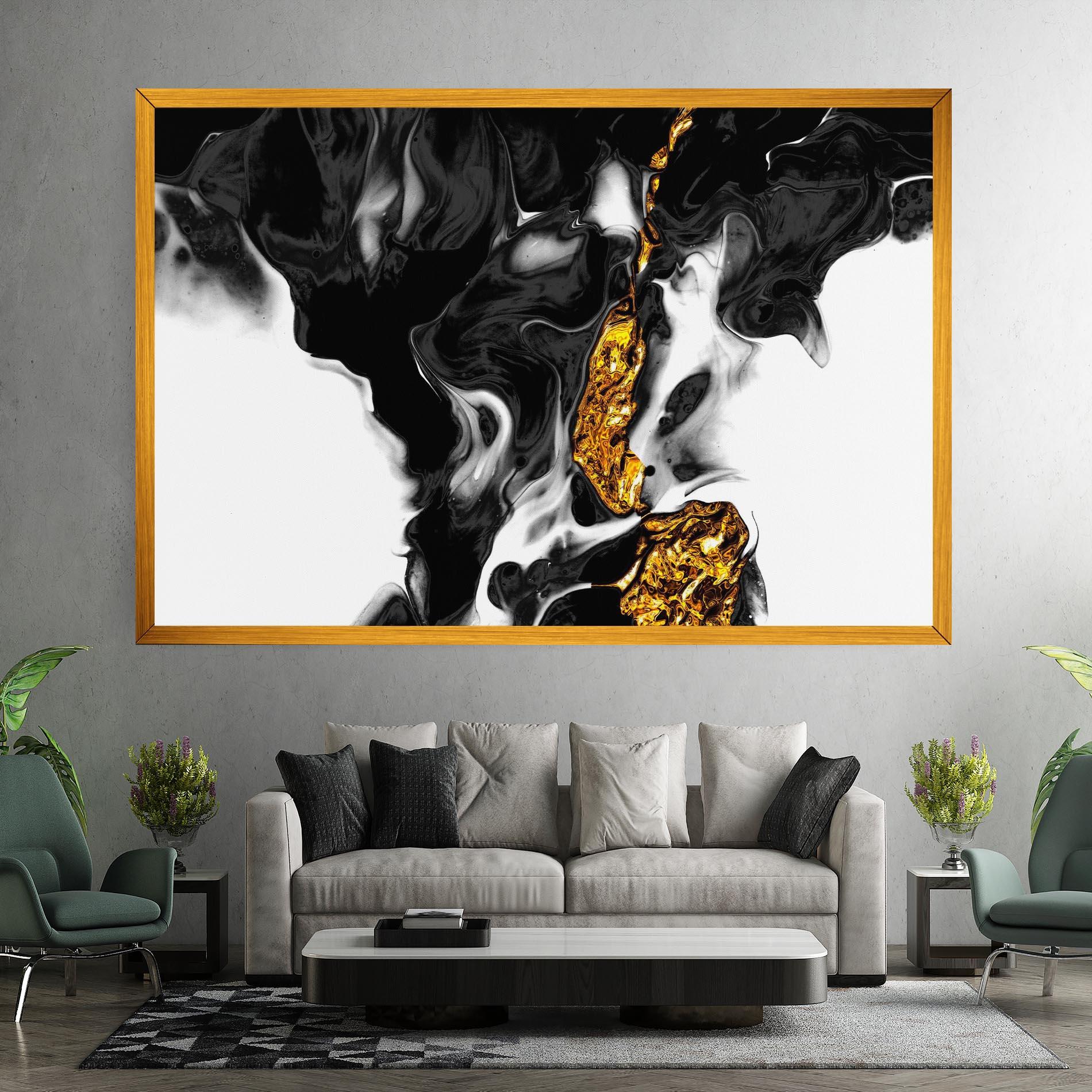 Tablou Canvas Abstract Black And Gold mockup 7