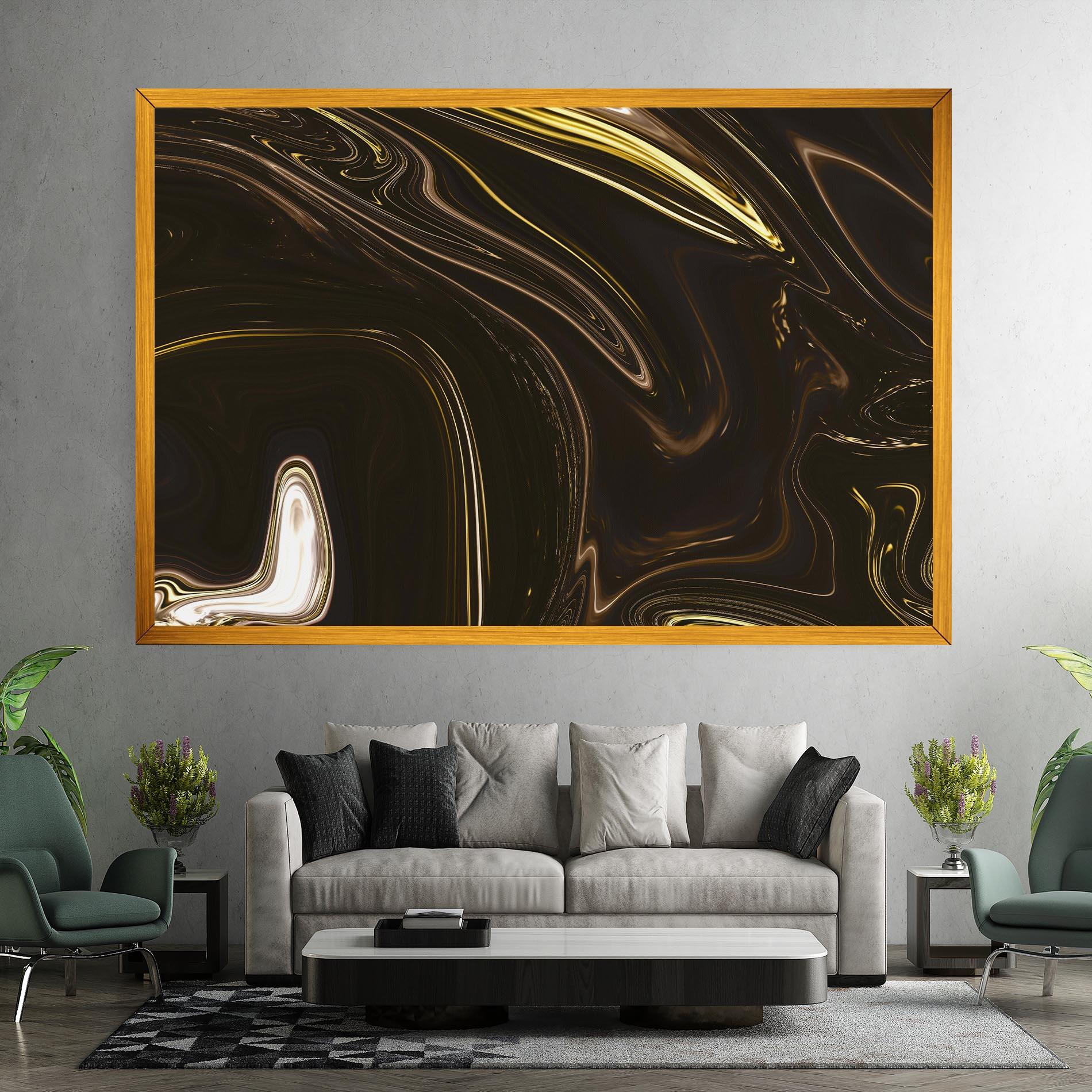 Tablou Canvas Black Gold Marble mockup 7