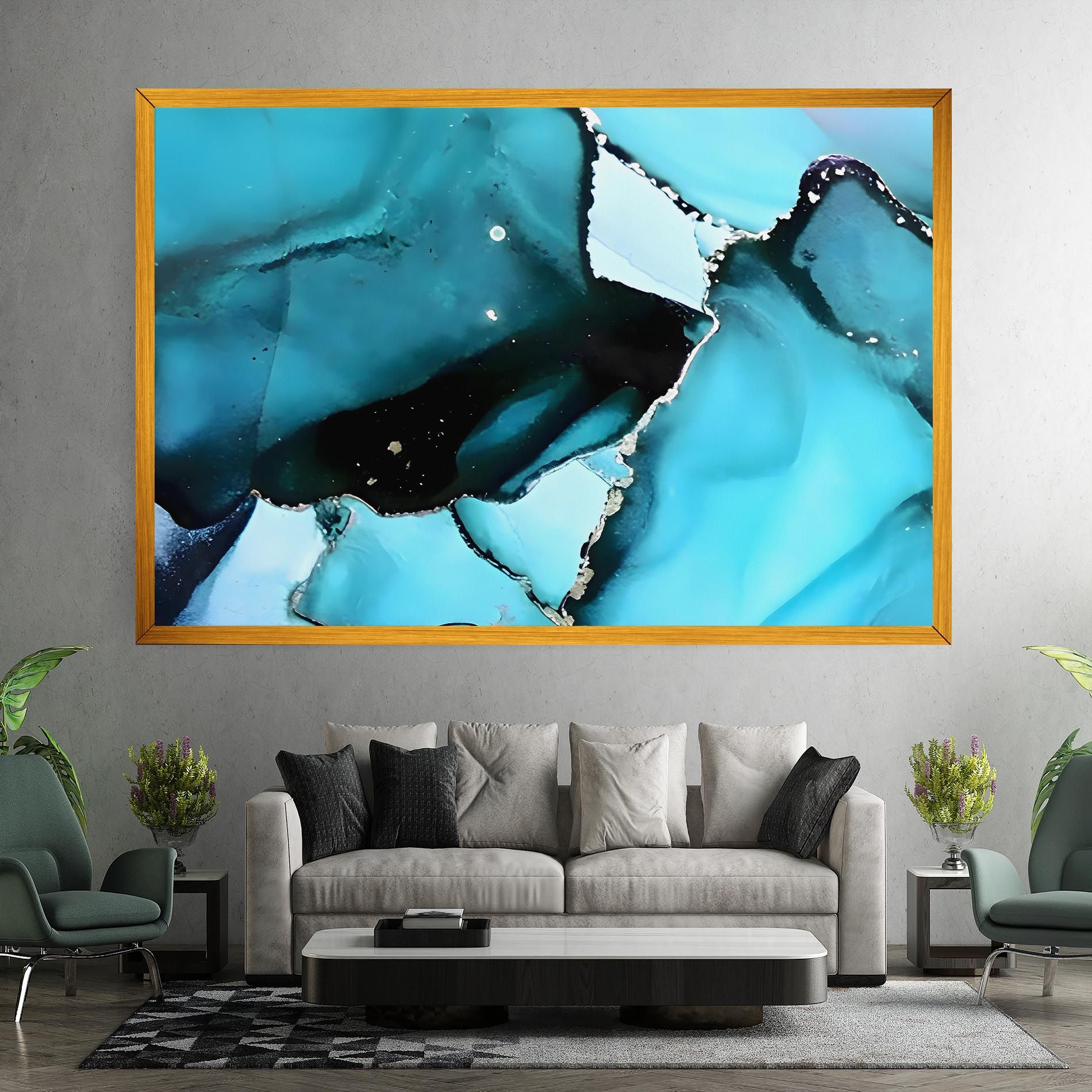 Blue Paint Marble mockup 7