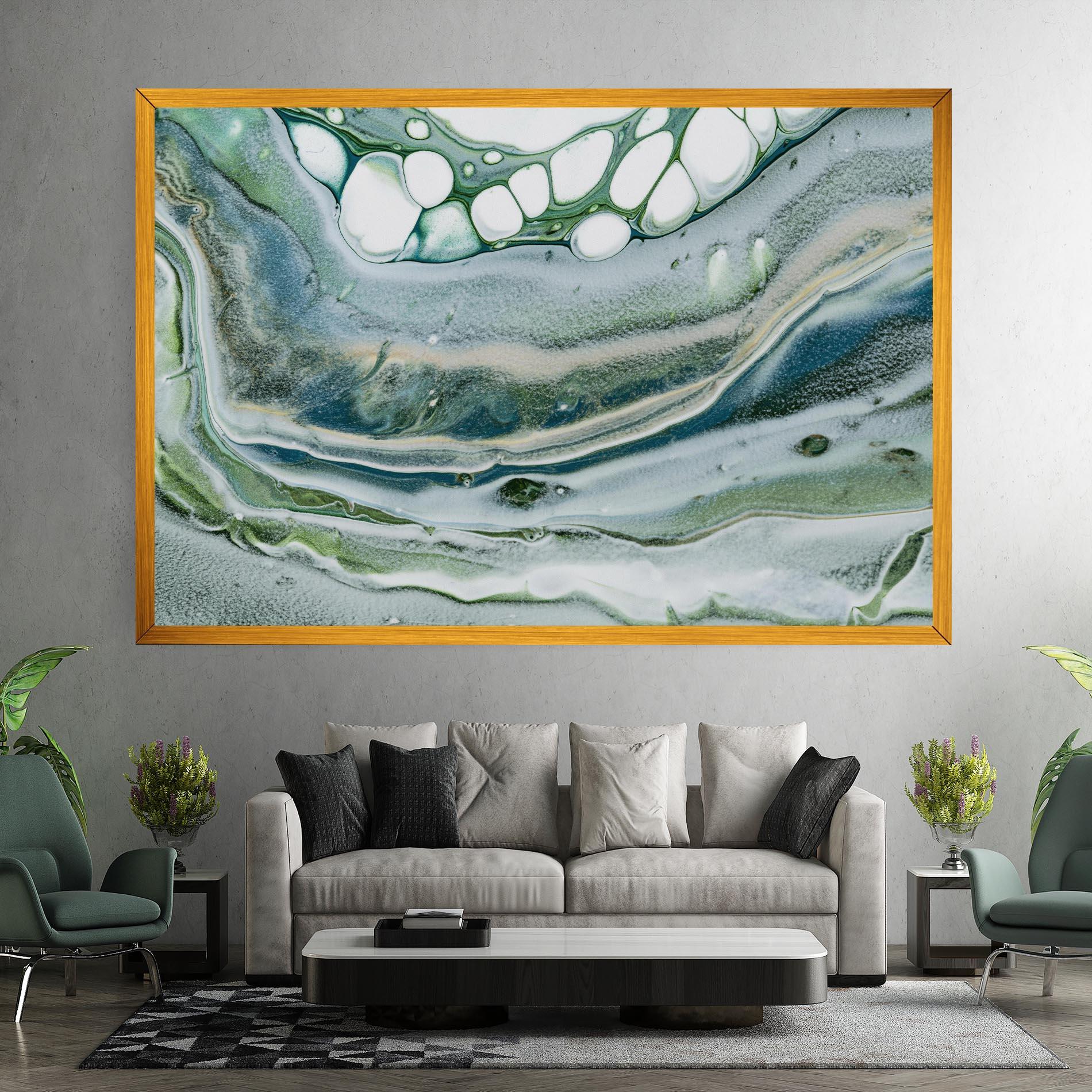 Tablou Canvas Dark Green Liquid mockup 7