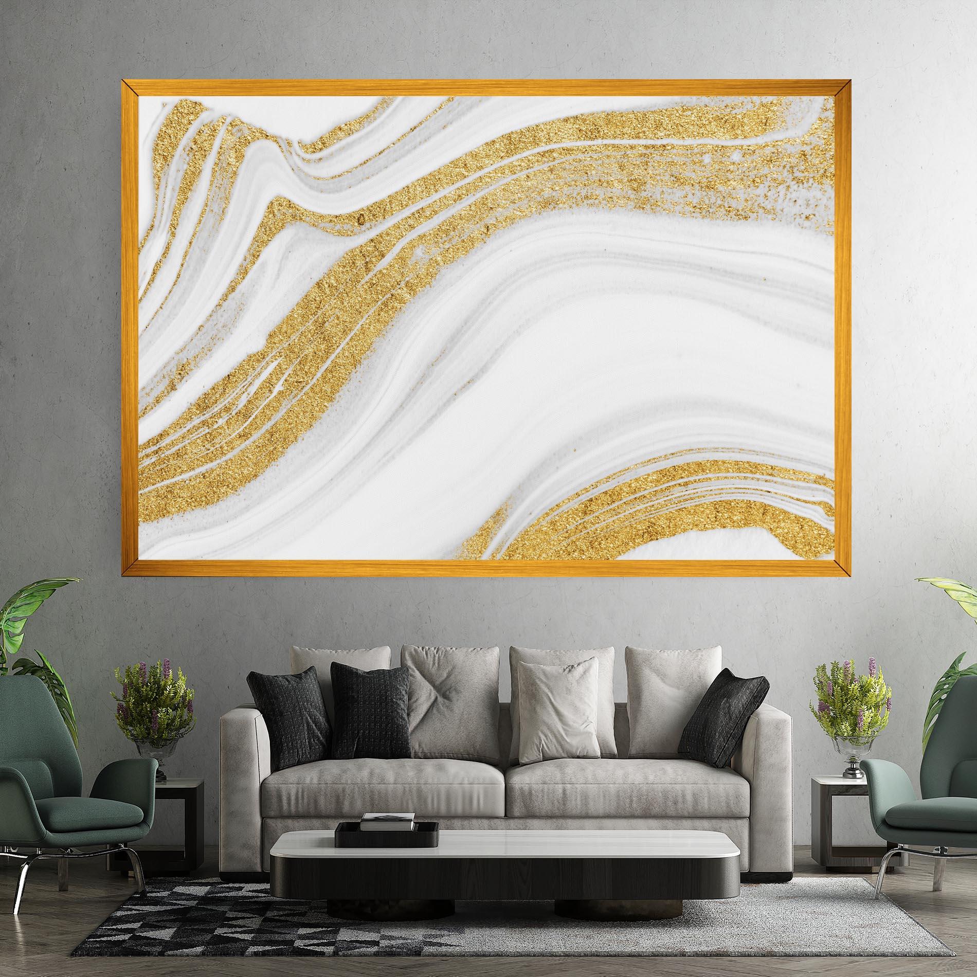 Tablou Canvas Gold Glitter Liquid mockup 7