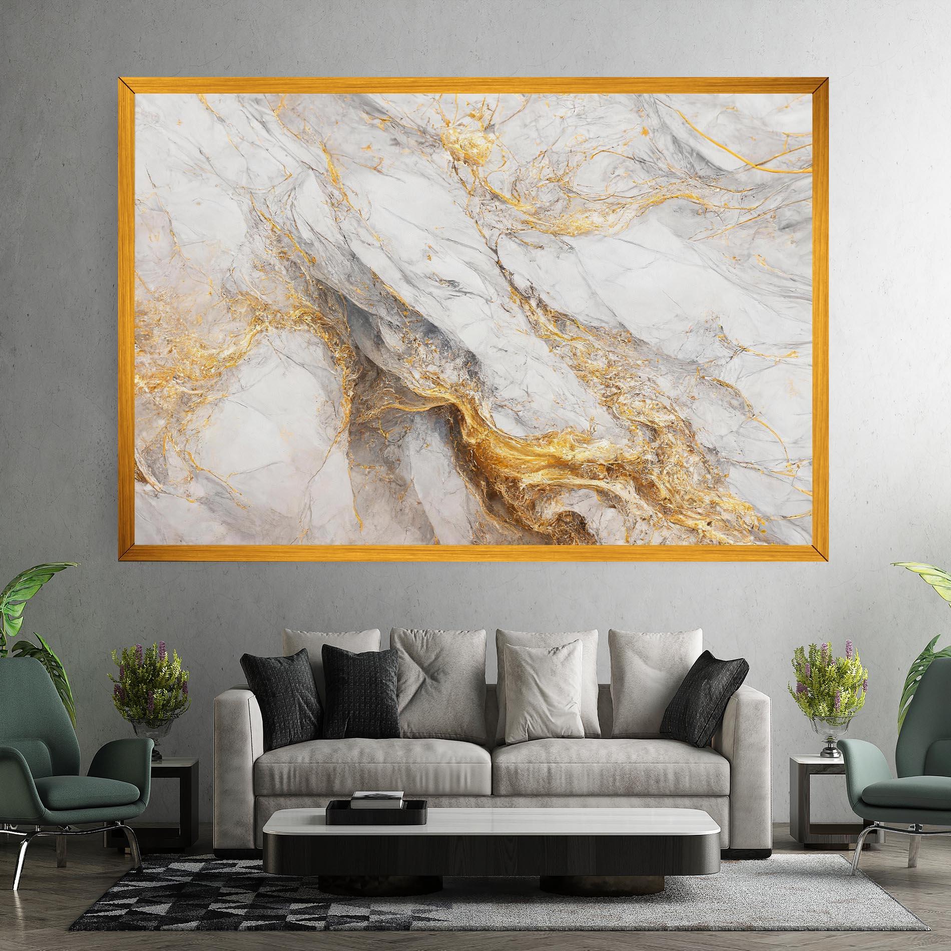 Tablou Canvas Gold Liquid Grey Marble mockup 7