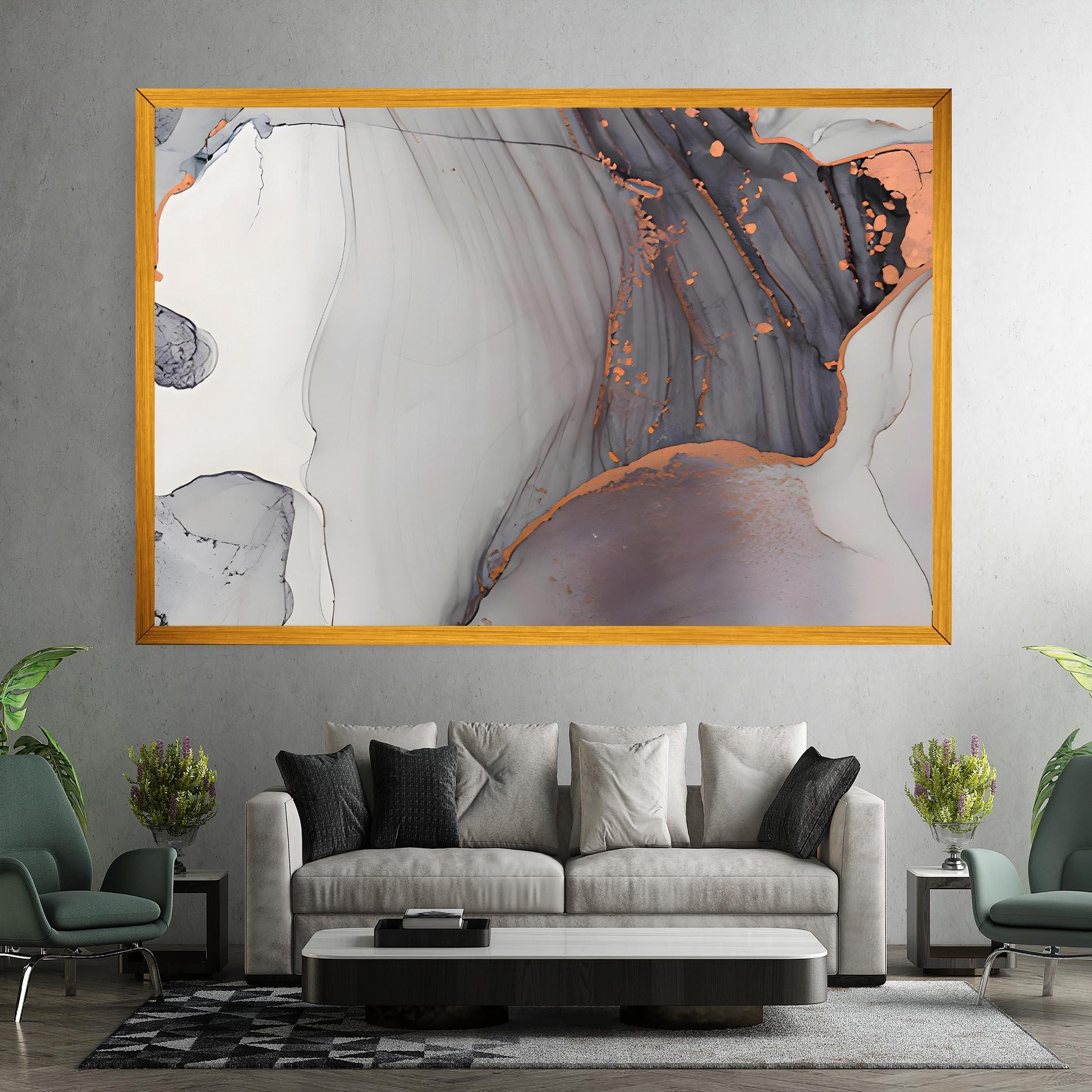 Tablou Canvas Grey Pink Liquid Marble mockup 7