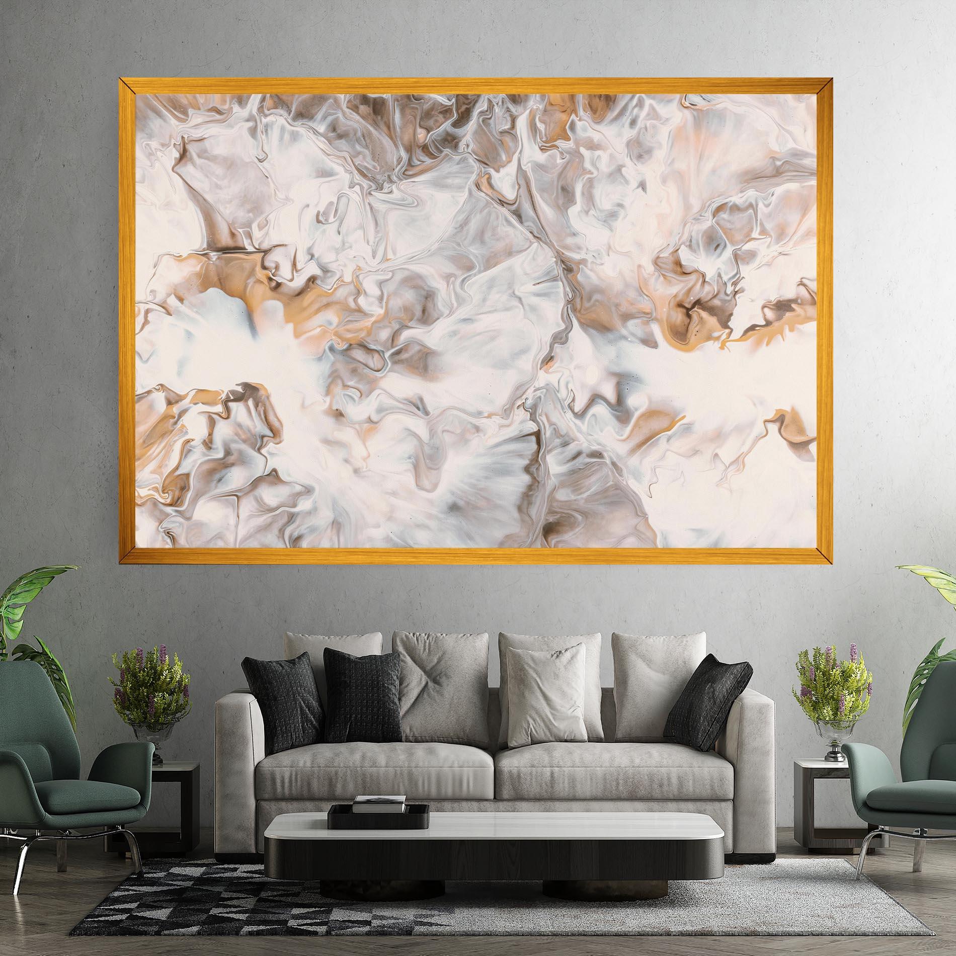 Tablou Canvas White Gold Abstract mockup 7