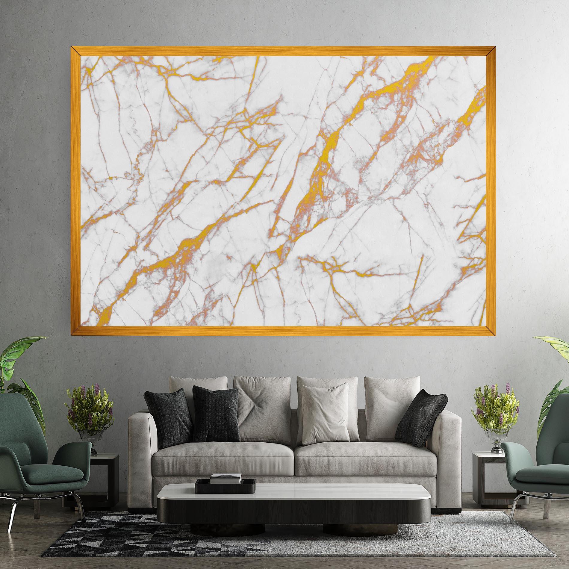 Tablou Canvas White Gold Line mockup 7