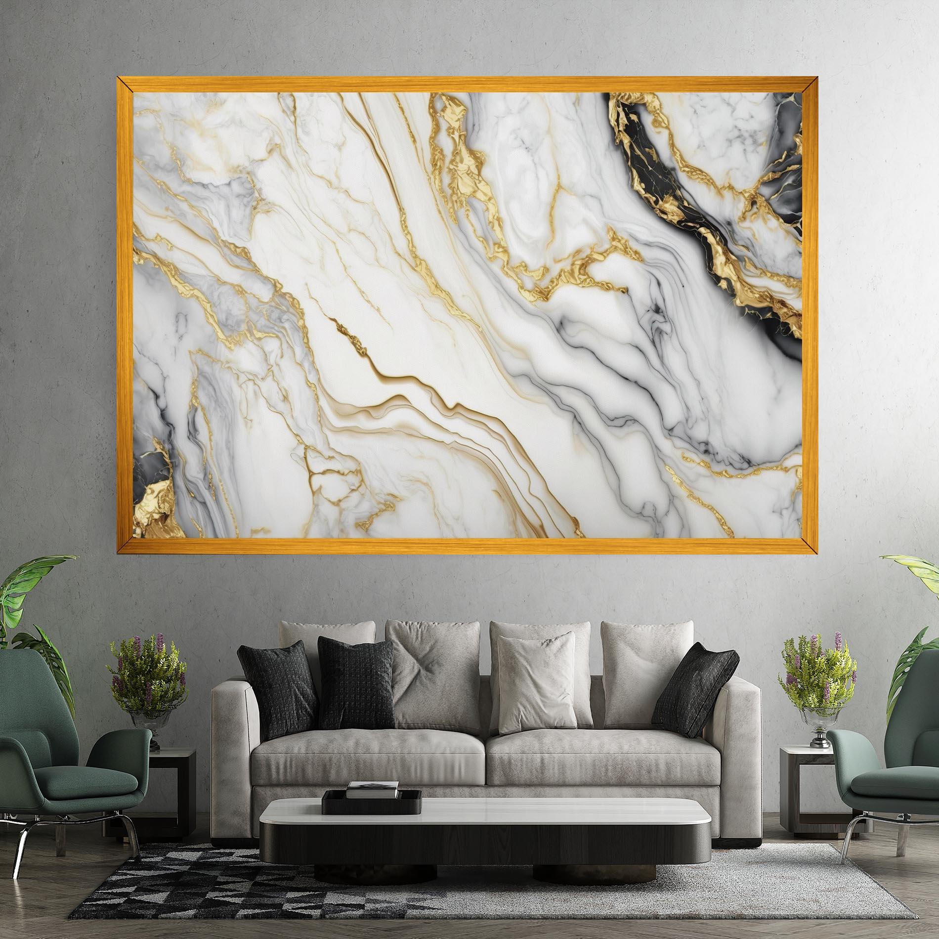 Tablou Canvas White Golden Marble mockup 7