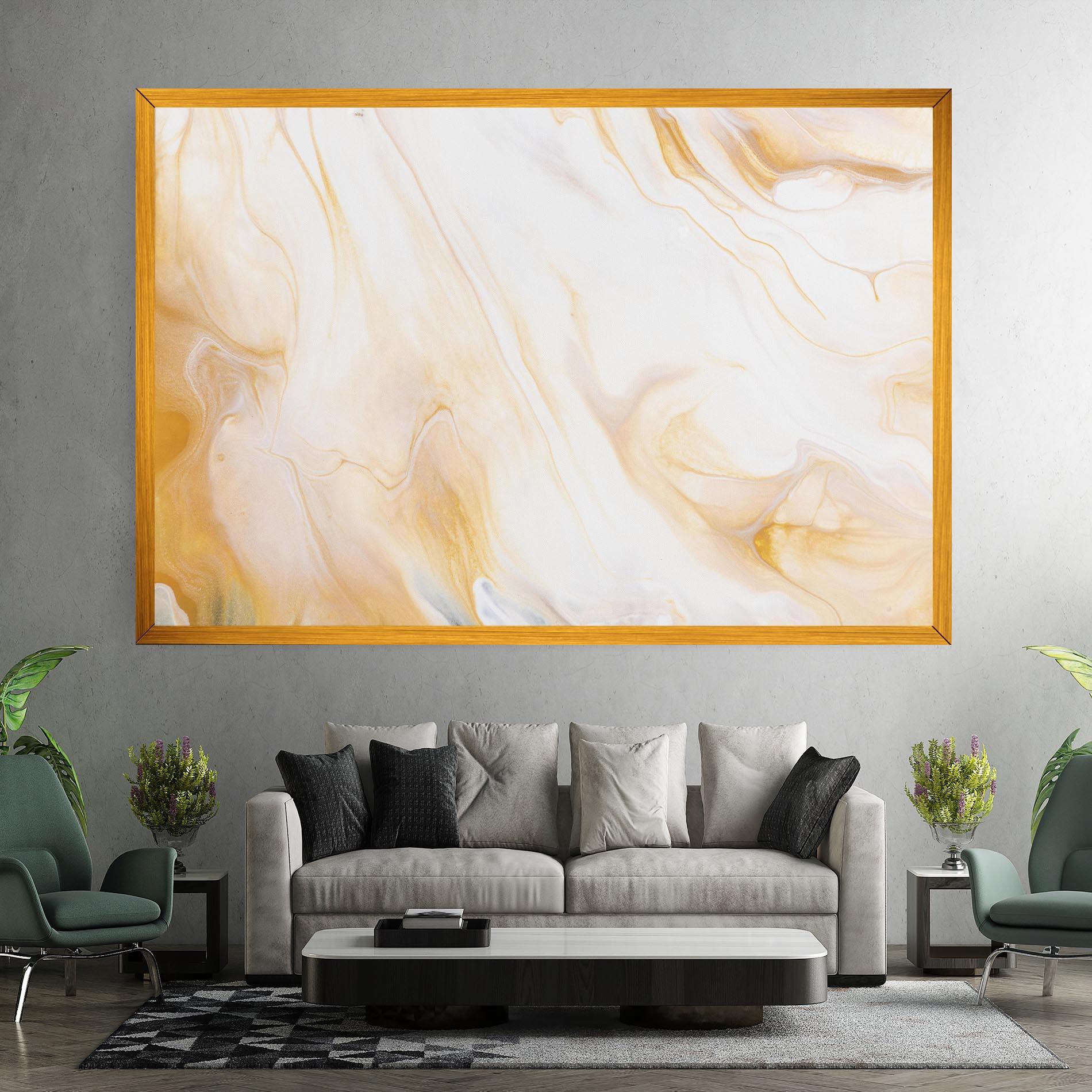 Tablou Canvas White Yellow Marble mockup 7