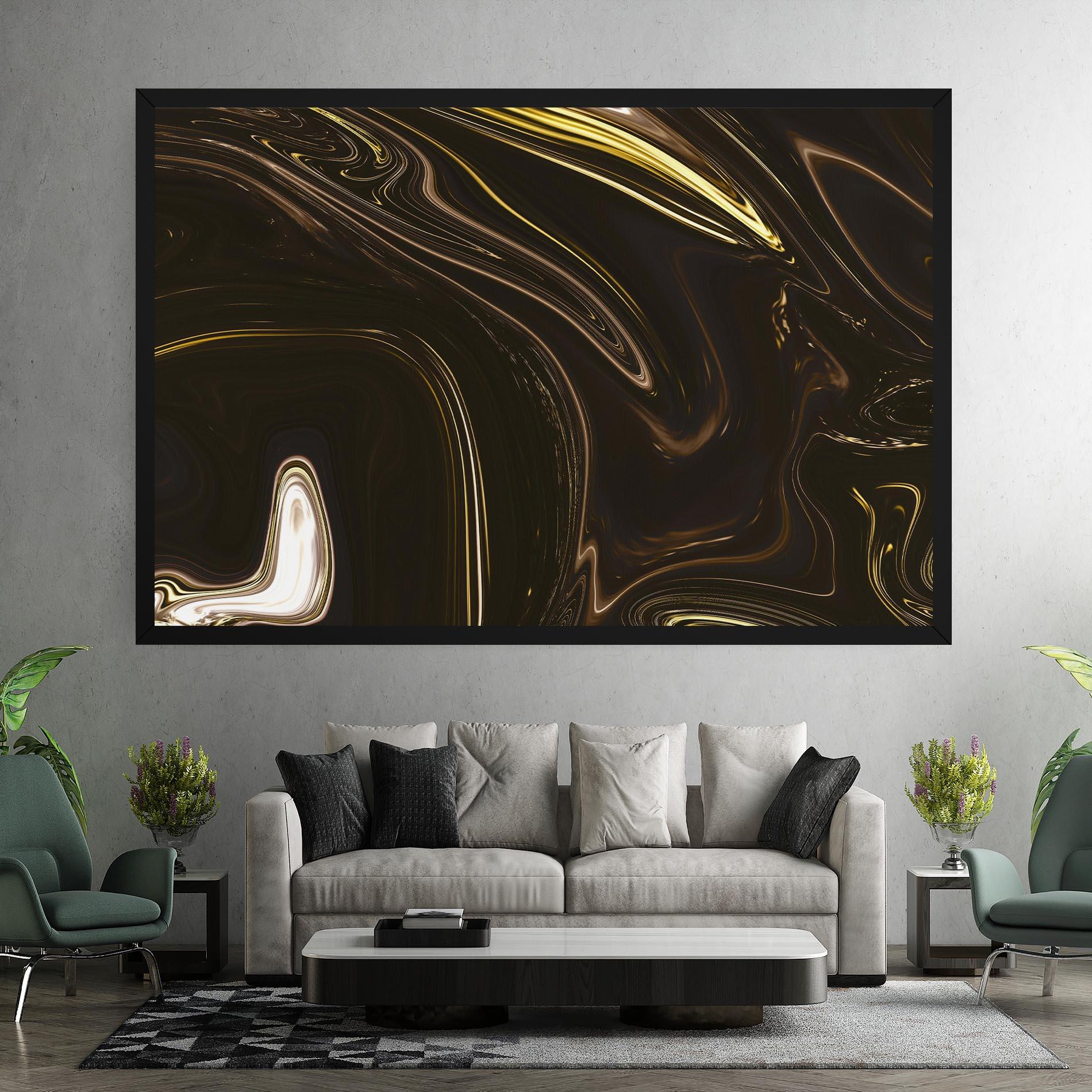 Tablou Canvas Black Gold Marble mockup 7