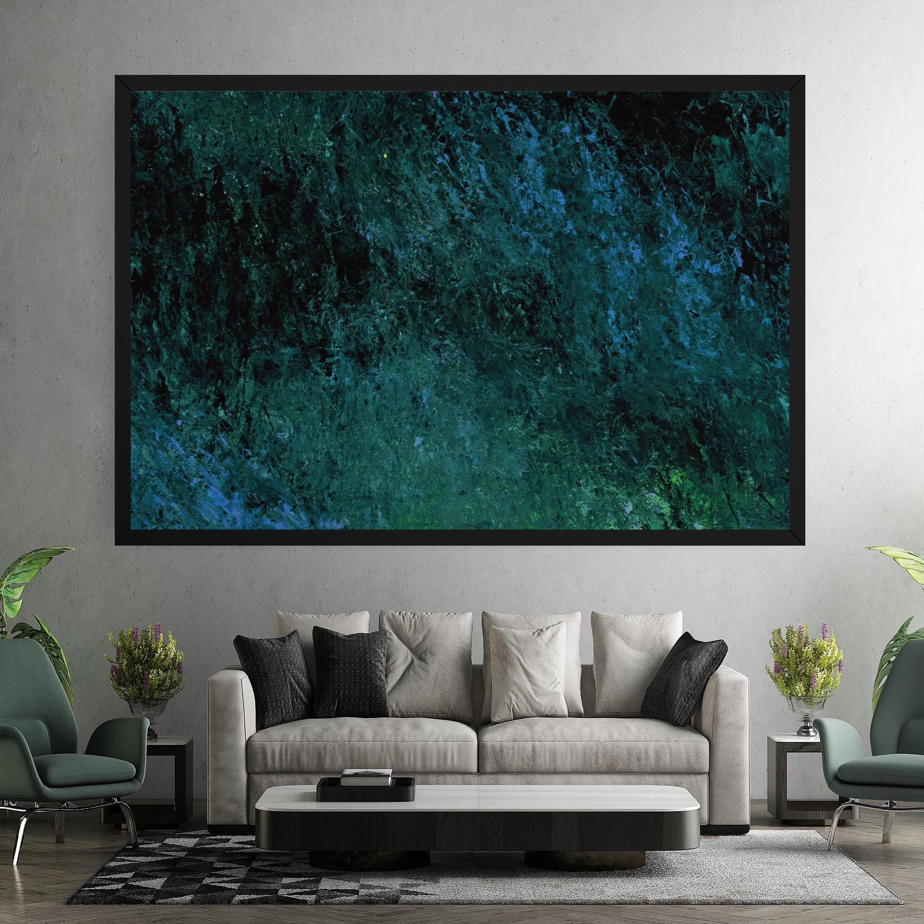 Tablou Canvas Dark Green Blue Painting mockup 7