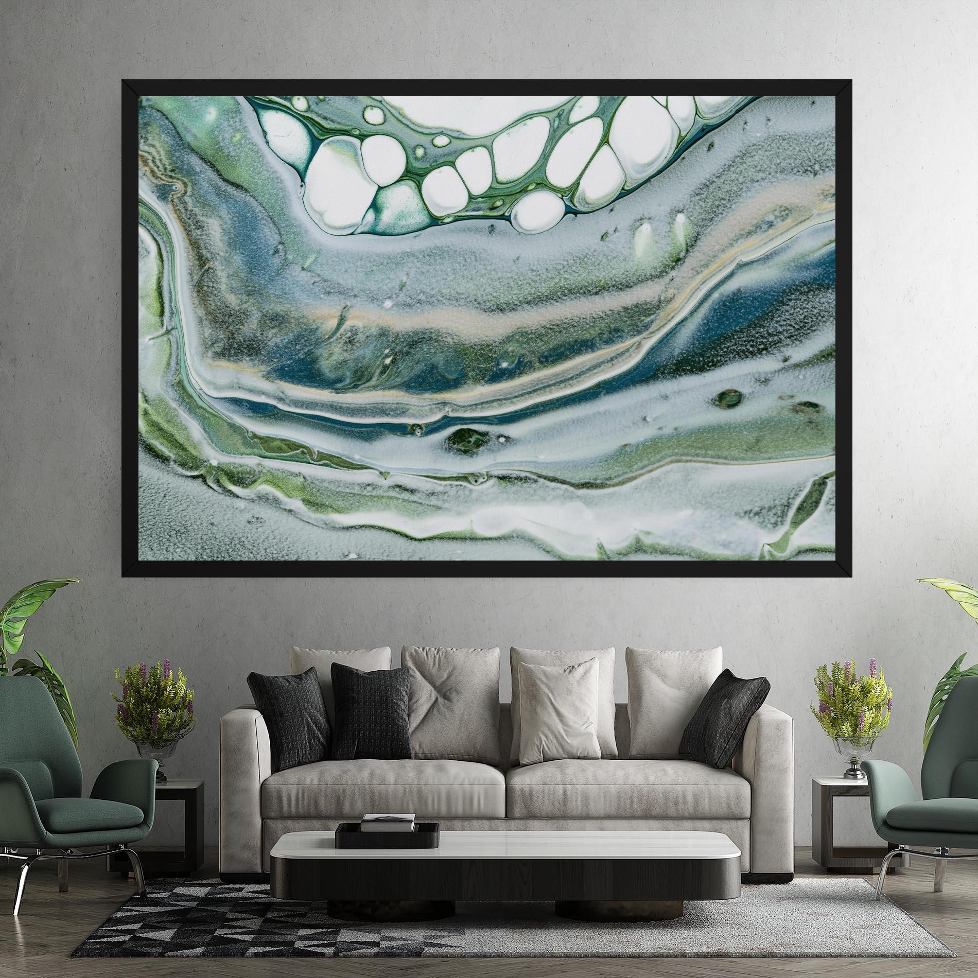 Tablou Canvas Dark Green Liquid mockup 7