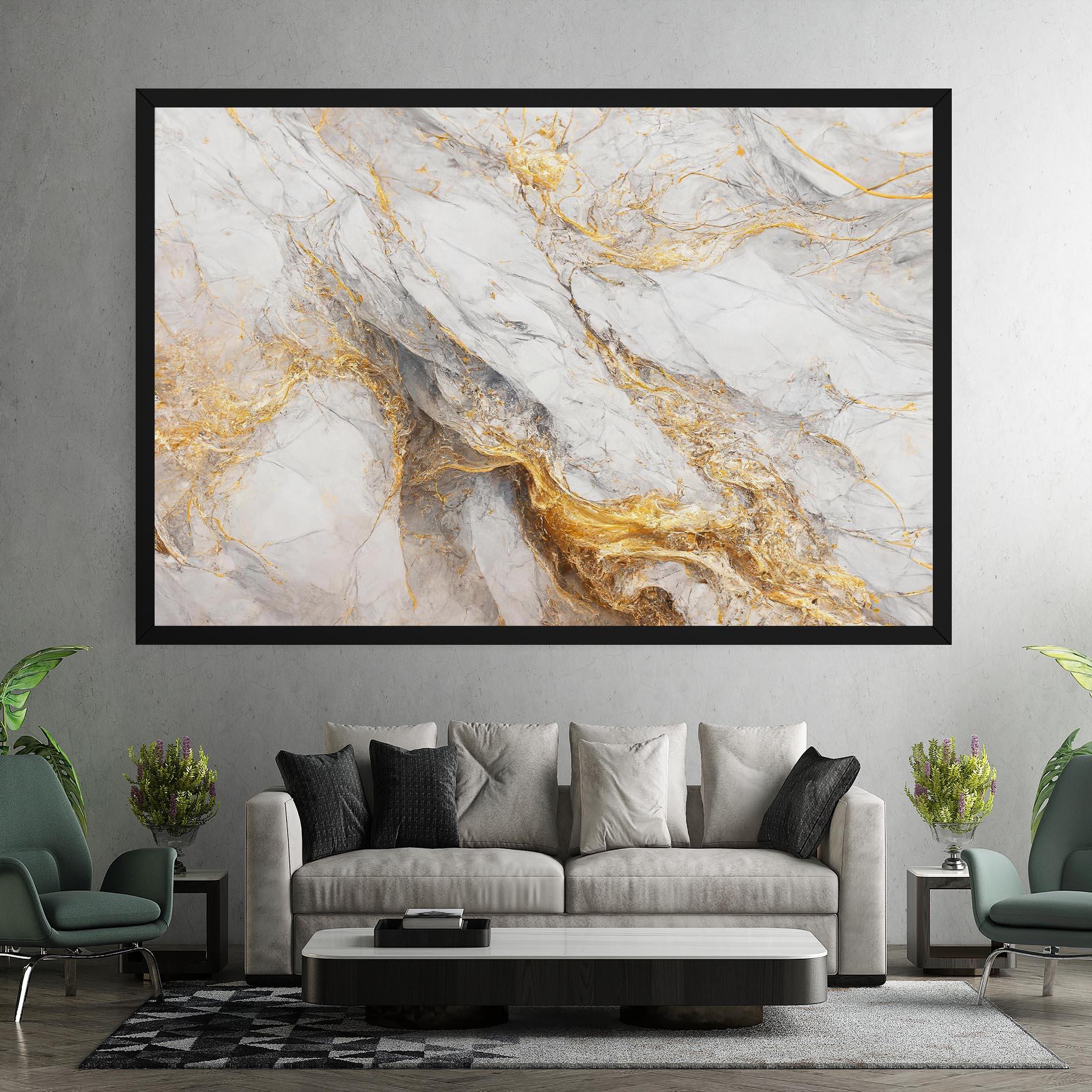 Tablou Canvas Gold Liquid Grey Marble mockup 7