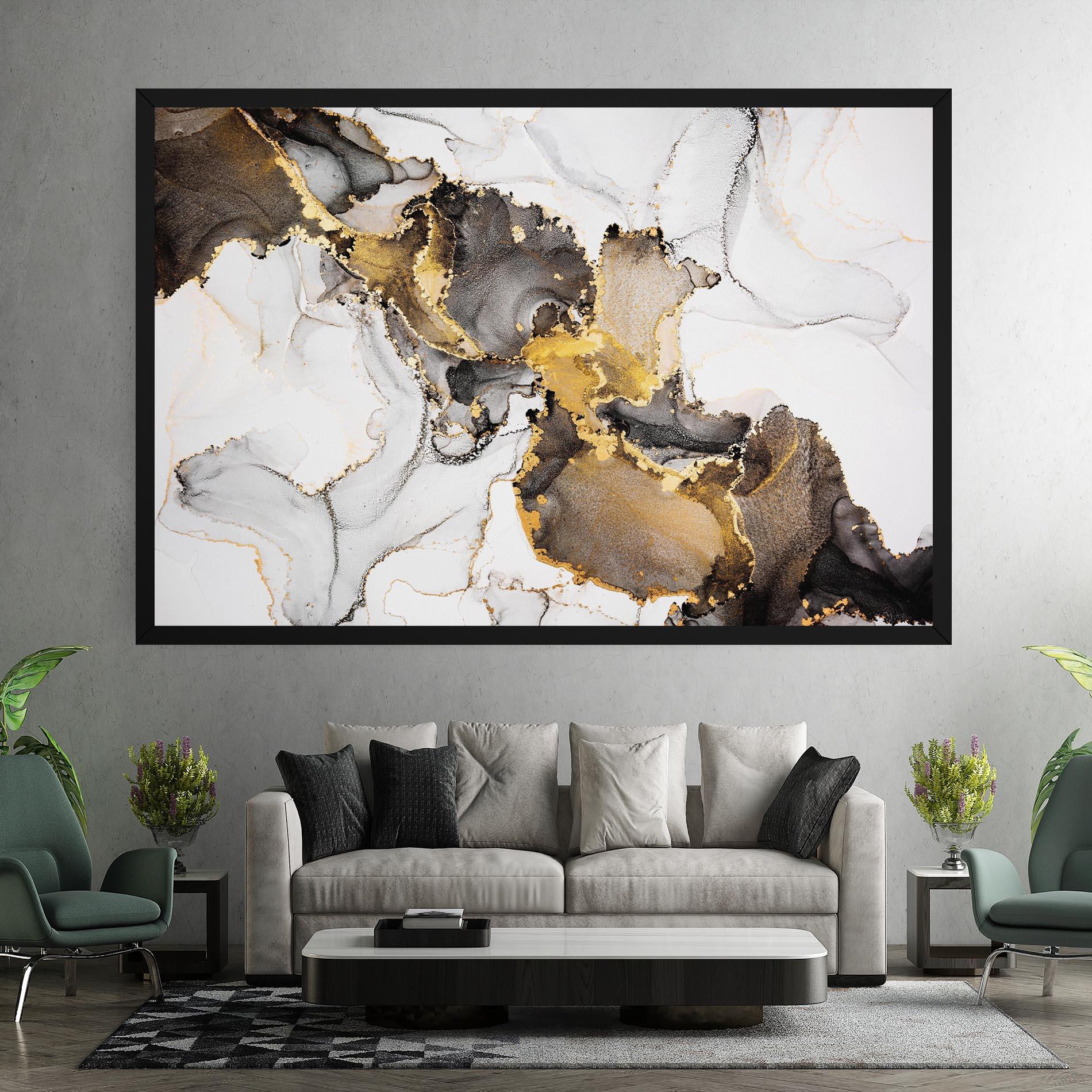 Tablou Canvas Golden Marble Shades mockup 7