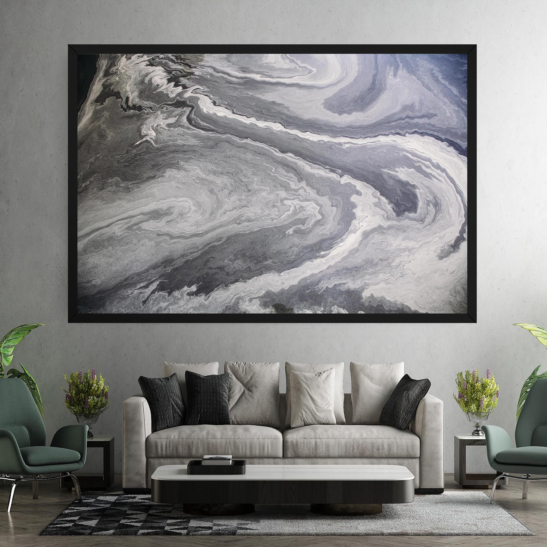 Grey Liquid Marble mockup 7