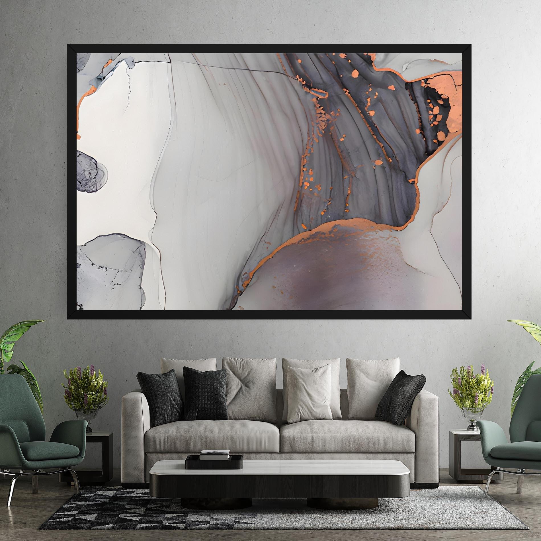 Tablou Canvas Grey Pink Liquid Marble mockup 7