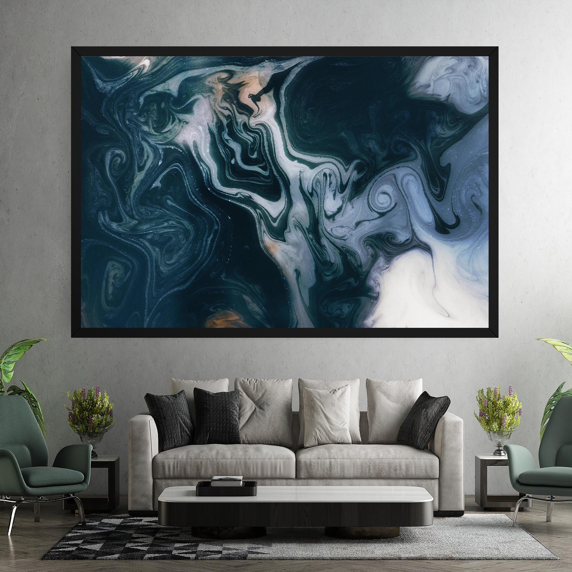 Tablou Canvas Ocean Dark Blue mockup 7