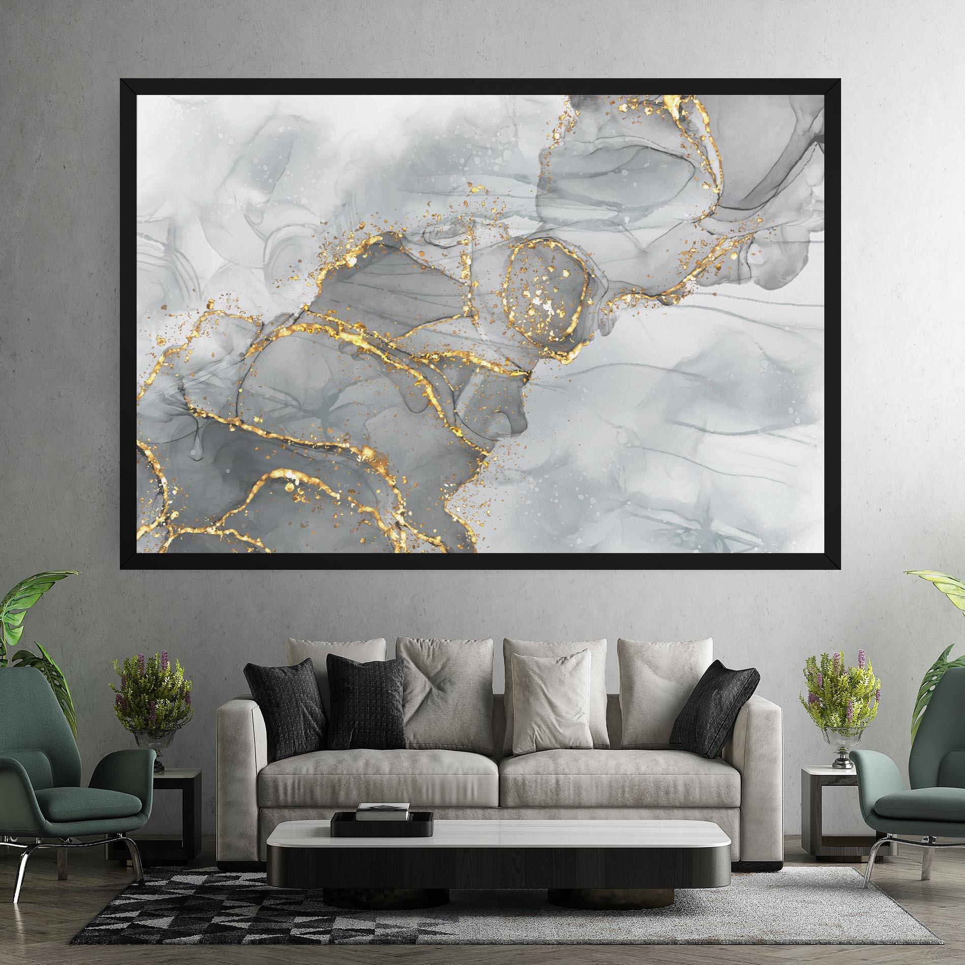 Tablou Canvas White Ink Marble mockup 7