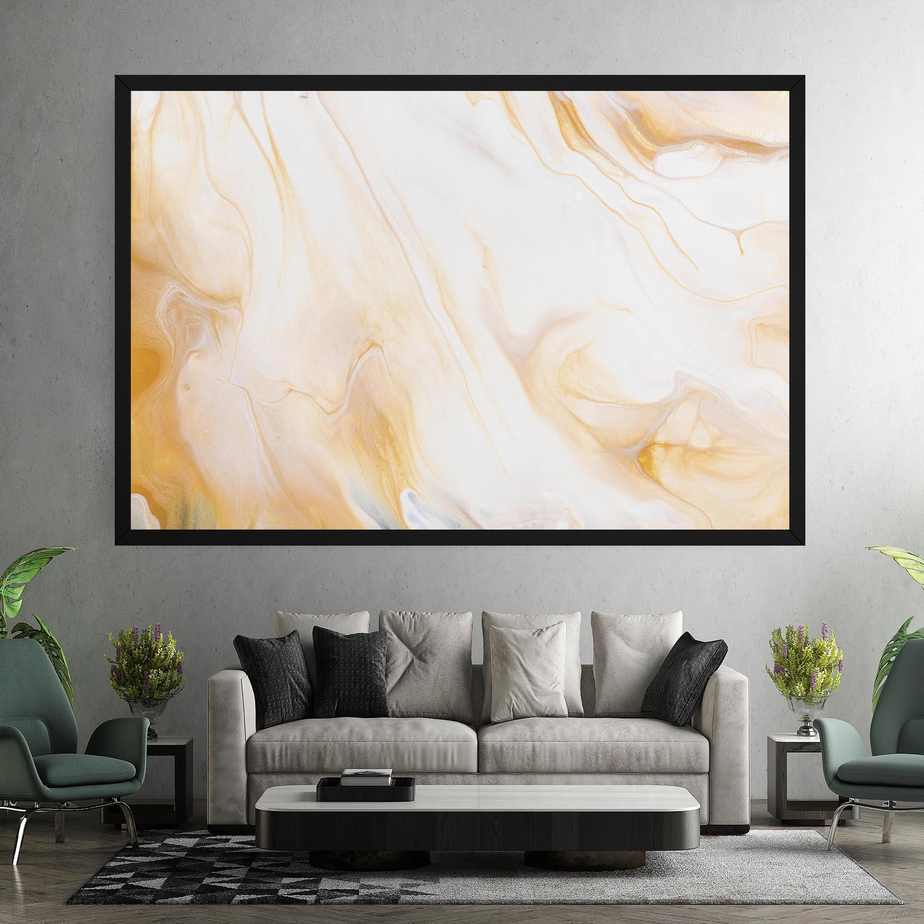 Tablou Canvas White Yellow Marble mockup 7