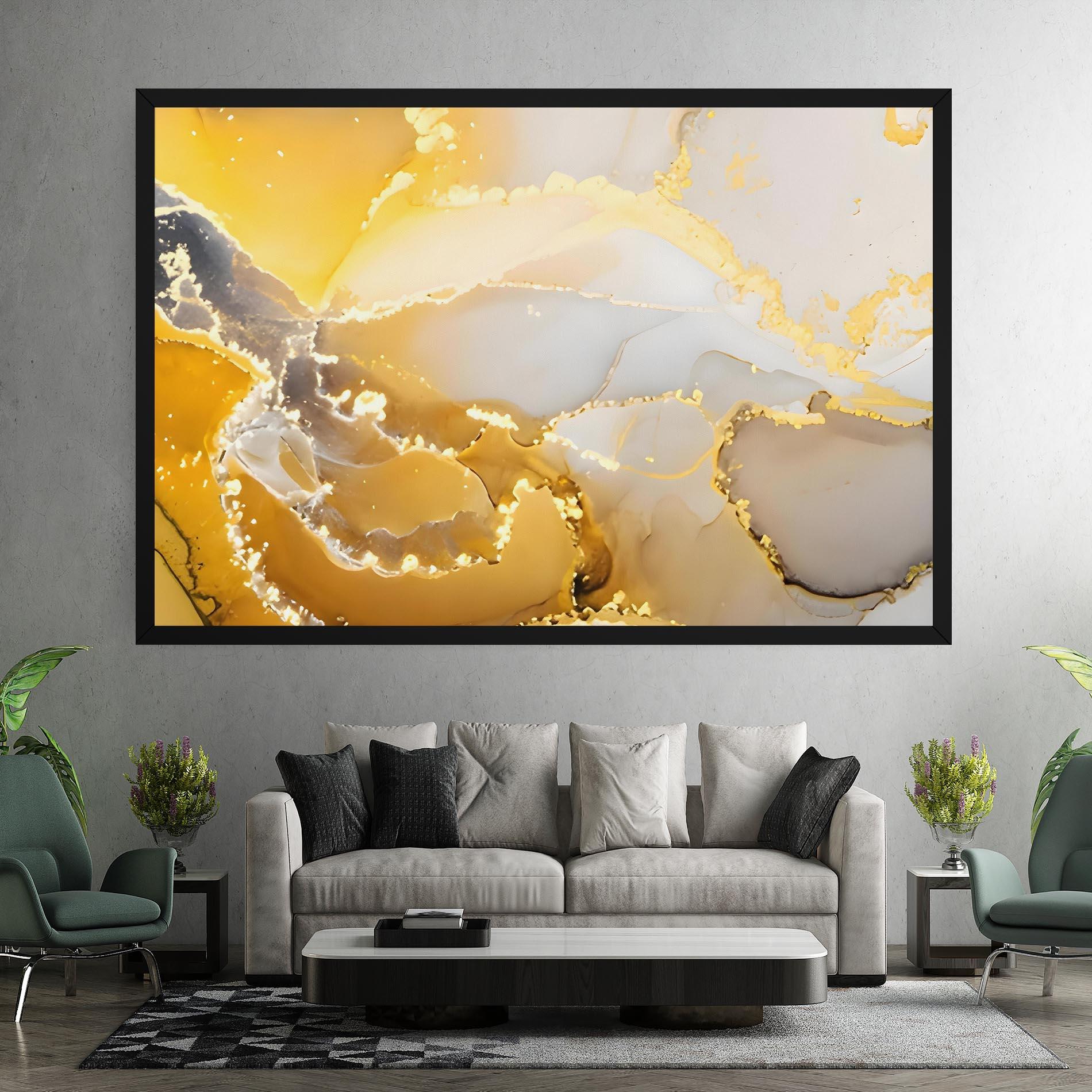 Tablou Canvas Yellow Grey Marble mockup 7