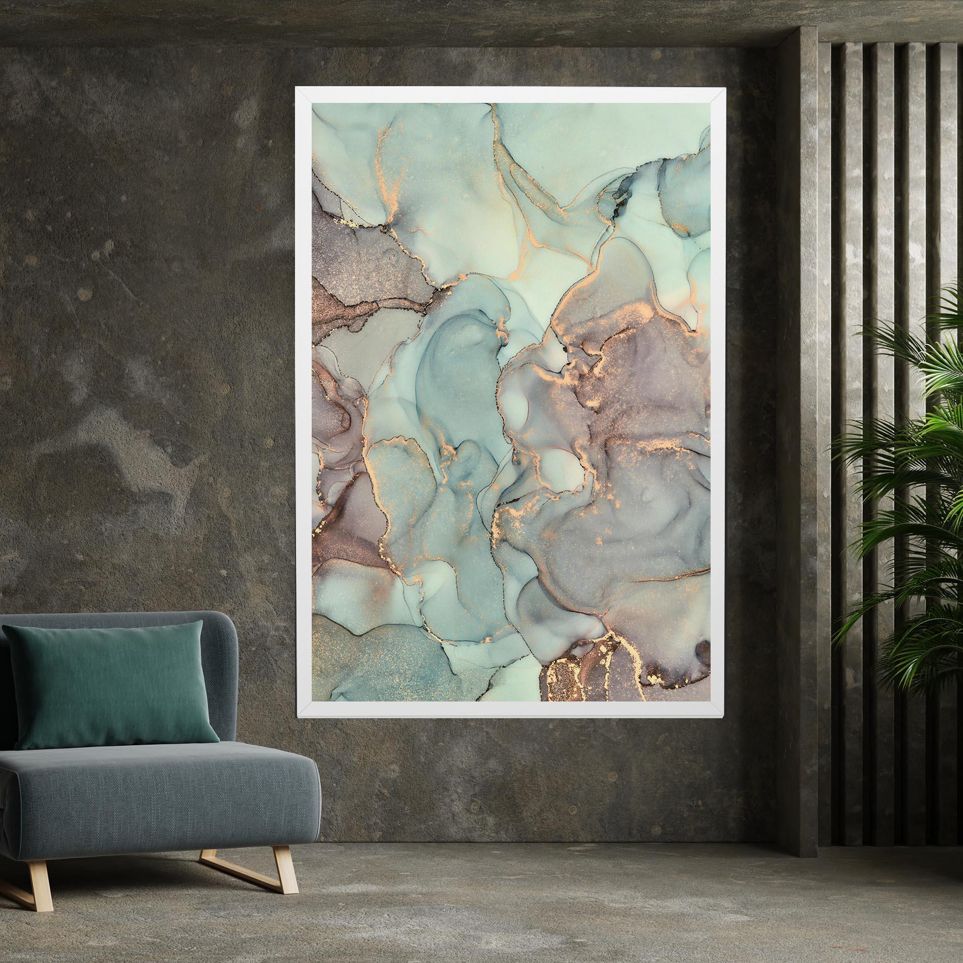 Tablou Canvas Abstract Turquoise Marble mockup 7