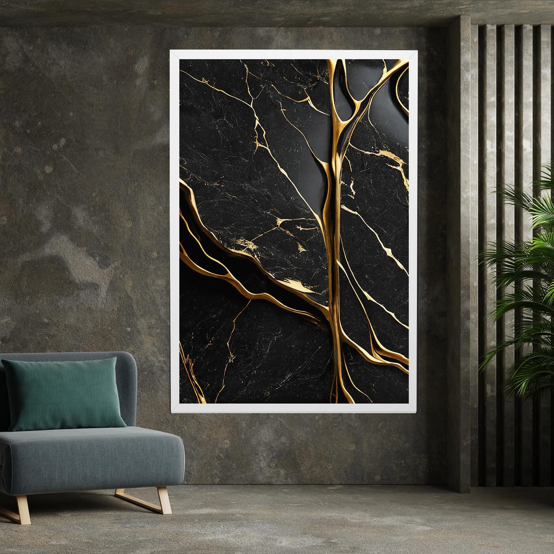 Tablou Canvas Black Square Marble mockup 7