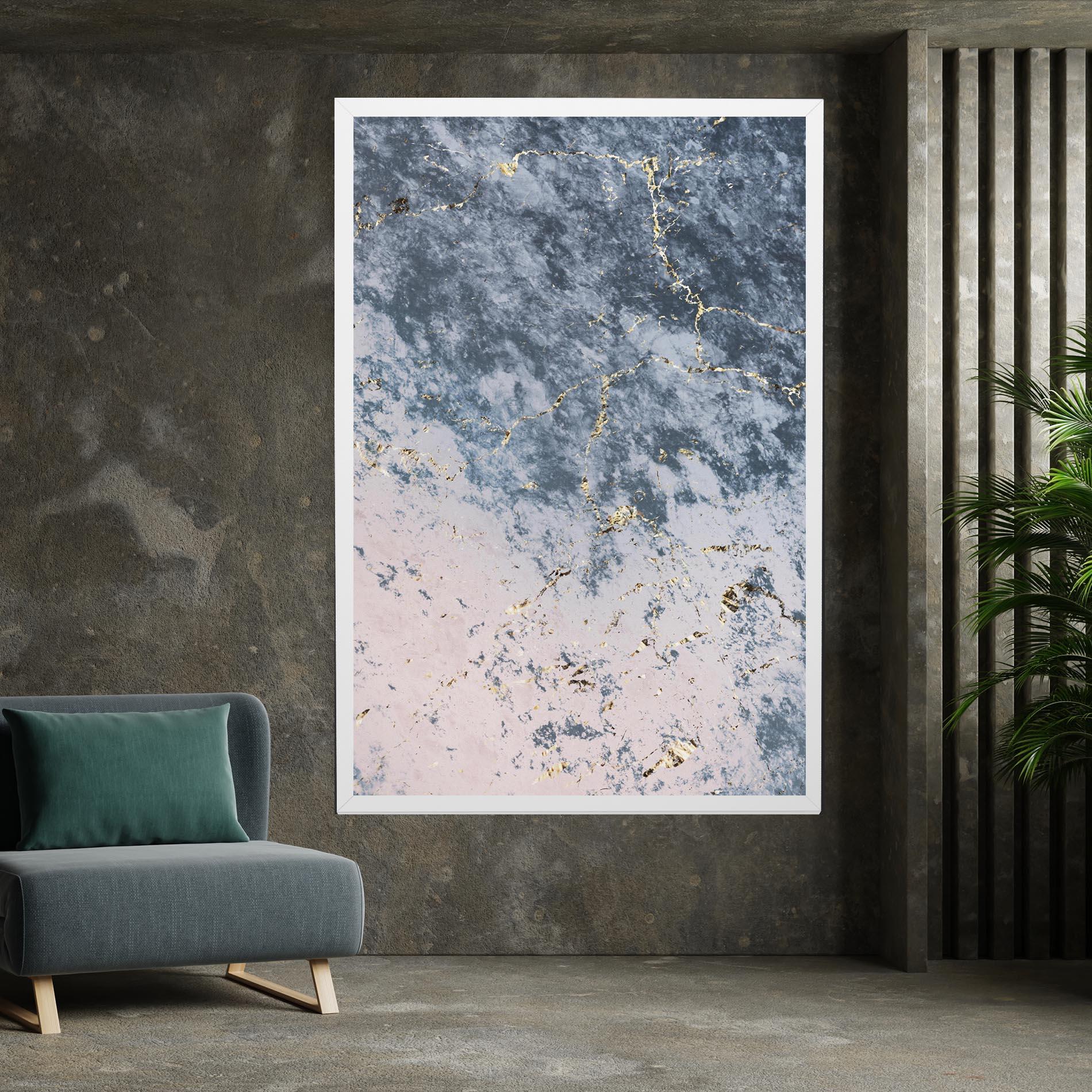 Tablou Canvas Blue Golden Lines mockup 7