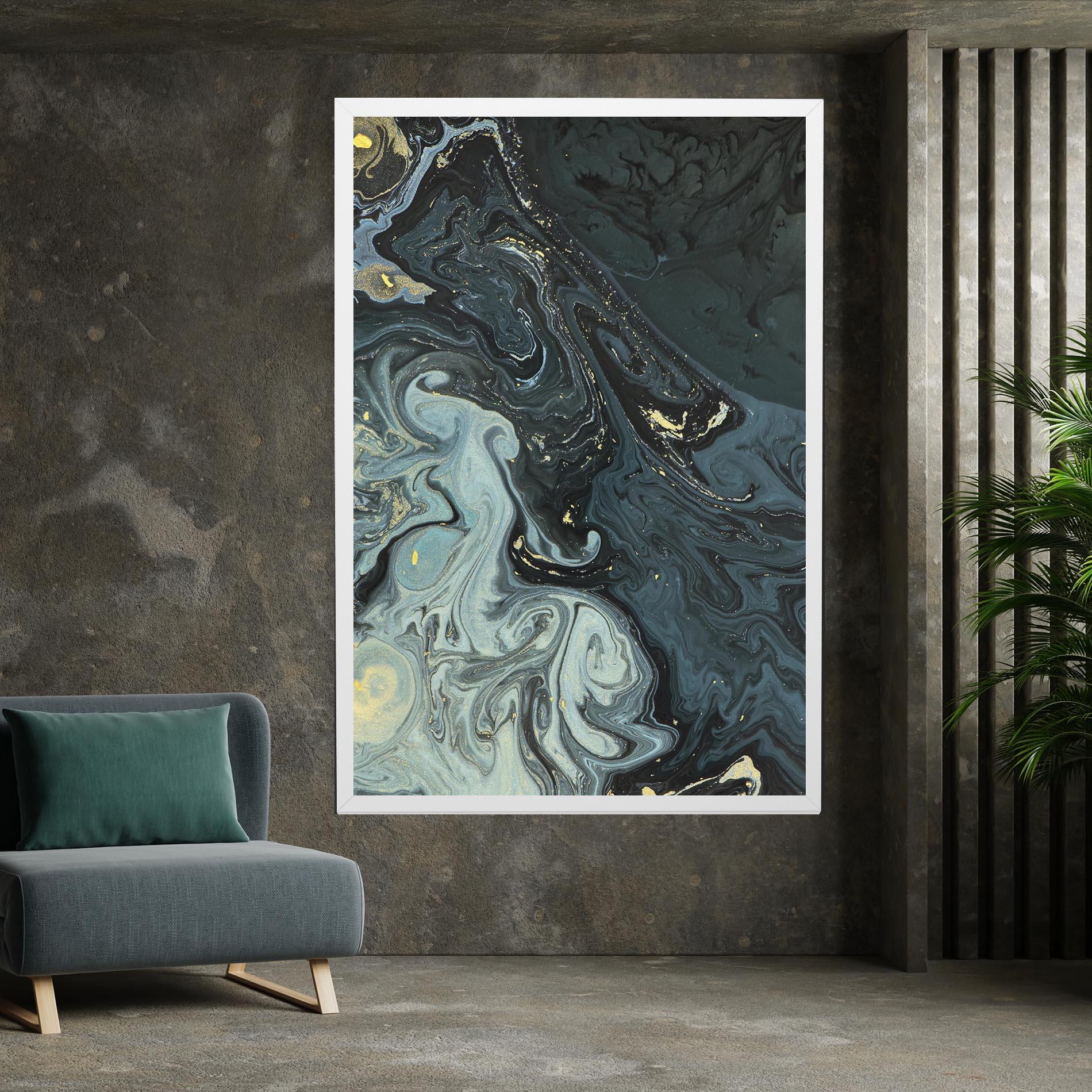 Tablou Canvas Dark Green Painting mockup 7
