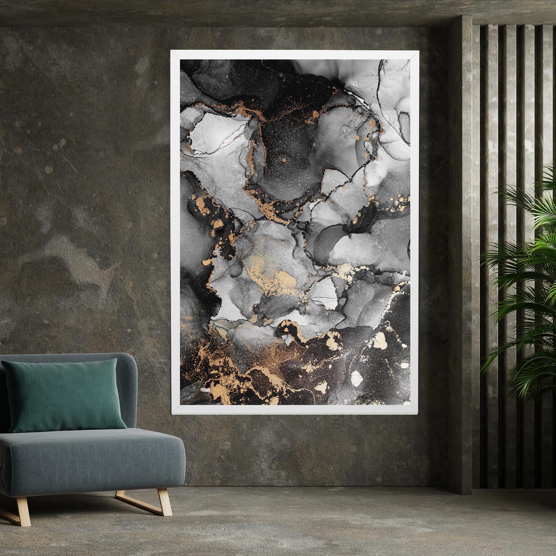 Tablou Canvas Grey Gold Marble mockup 7