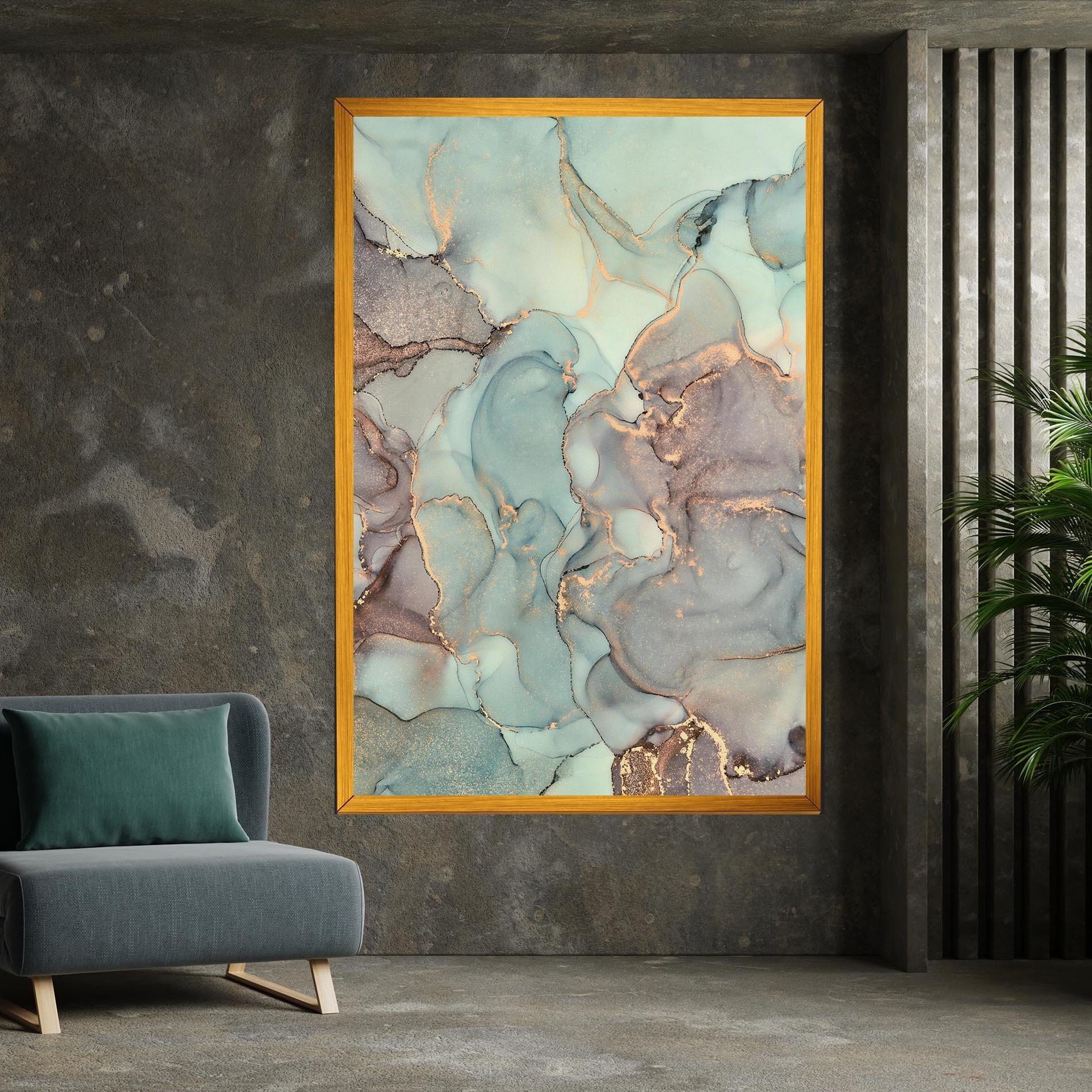 Tablou Canvas Abstract Turquoise Marble mockup 7
