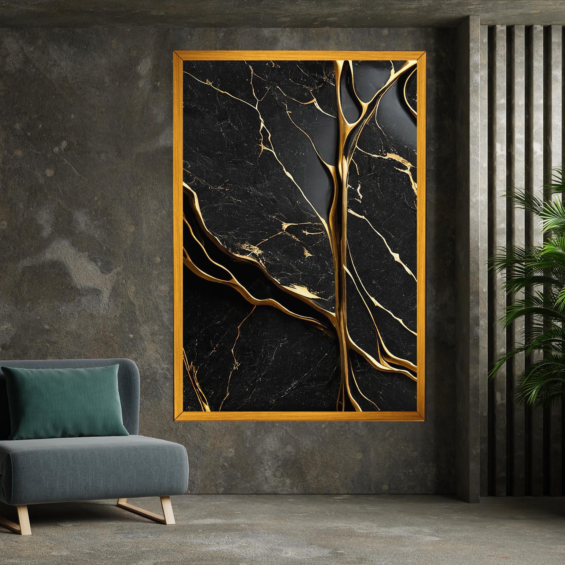 Tablou Canvas Black Square Marble mockup 7