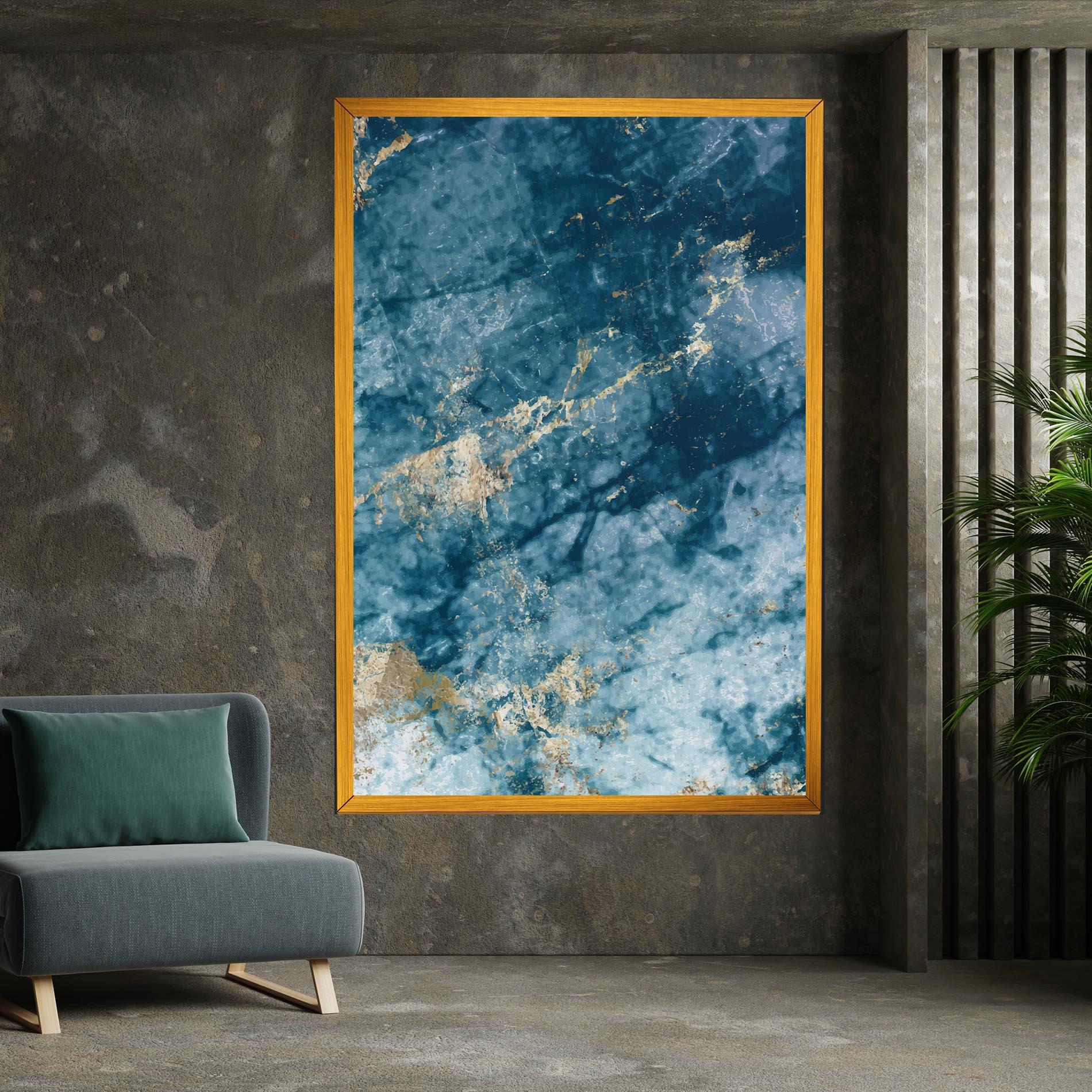 Tablou Canvas Blue Water Marble mockup 7