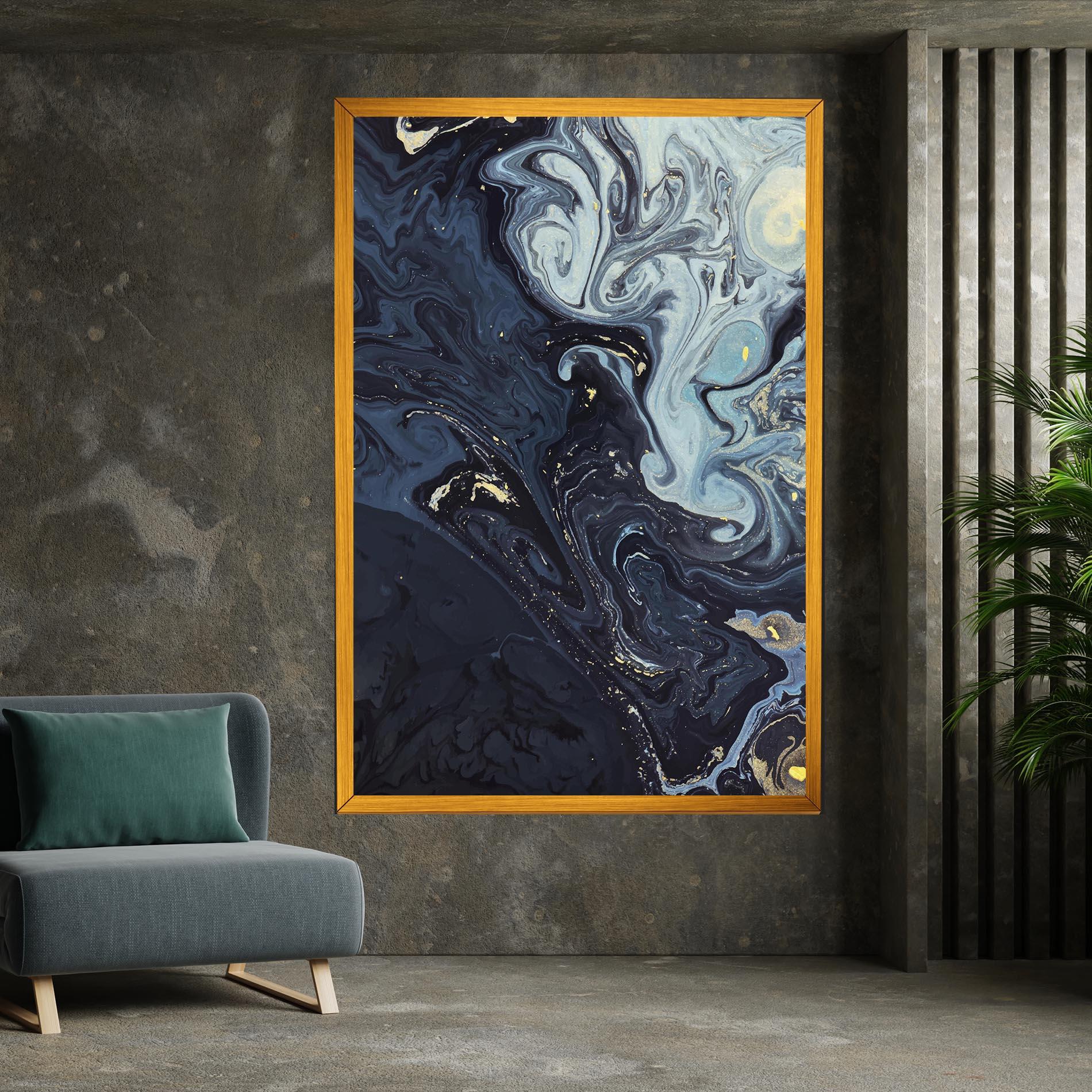 Tablou Canvas Dark Blue Painting mockup 7