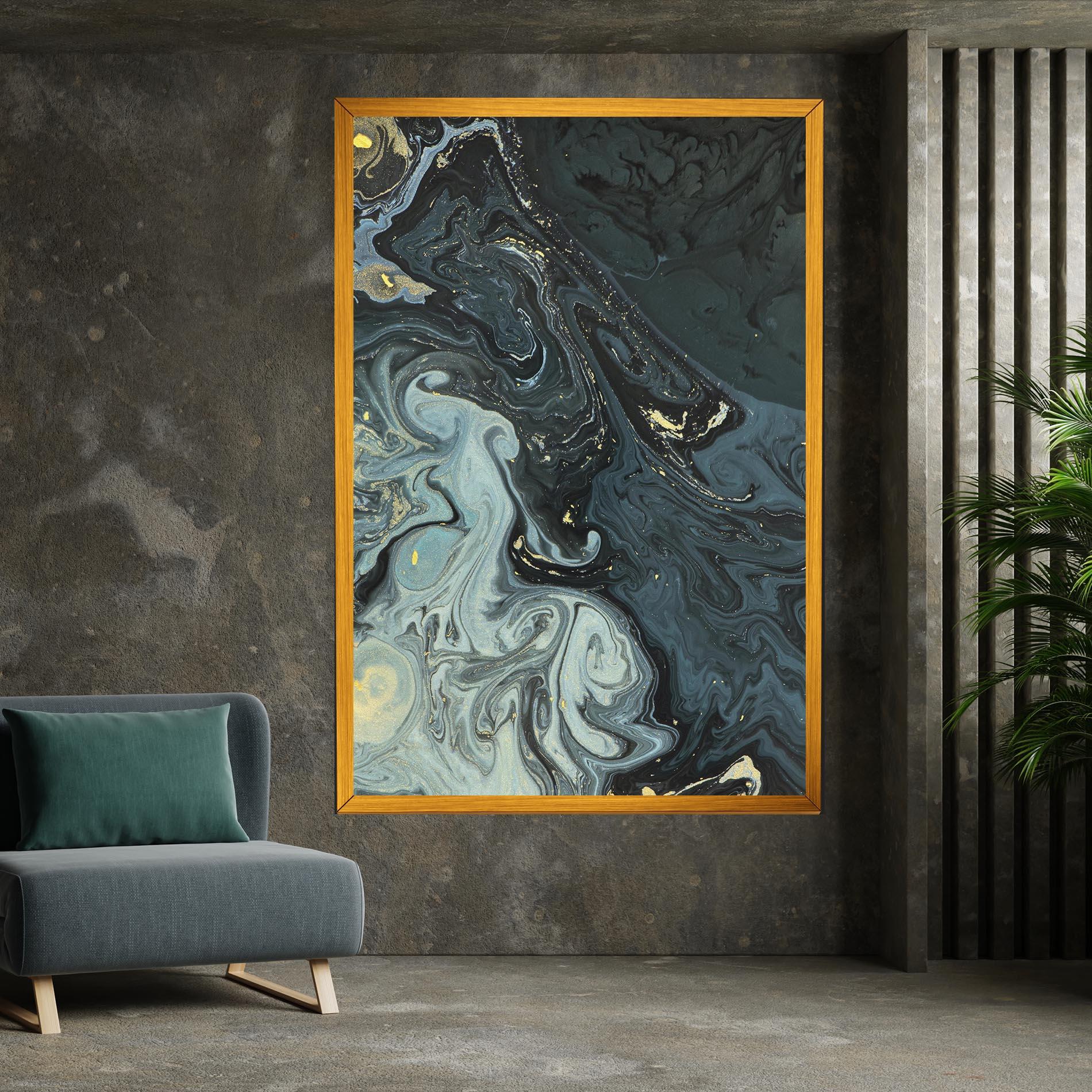 Tablou Canvas Dark Green Painting mockup 7
