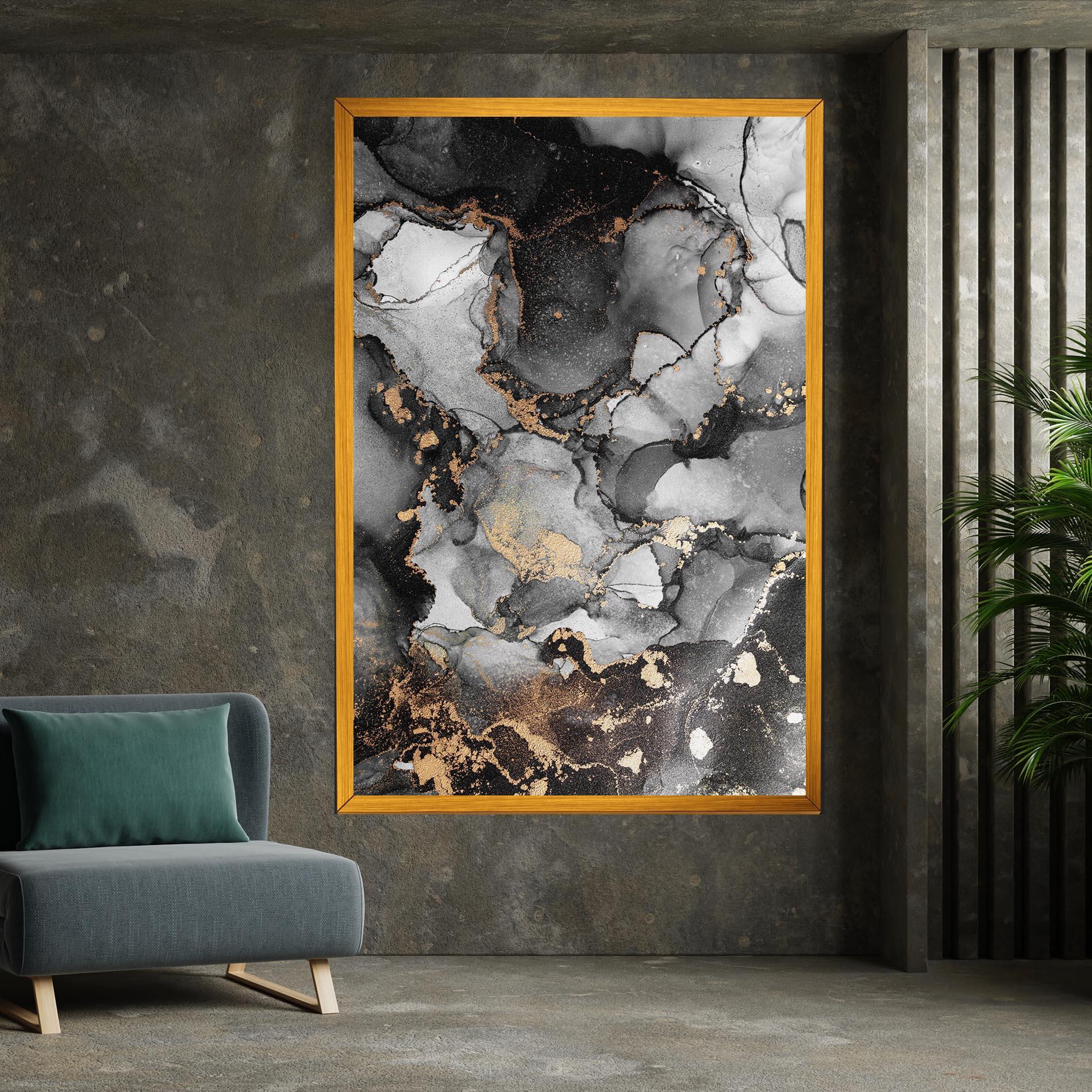 Tablou Canvas Grey Gold Marble mockup 7