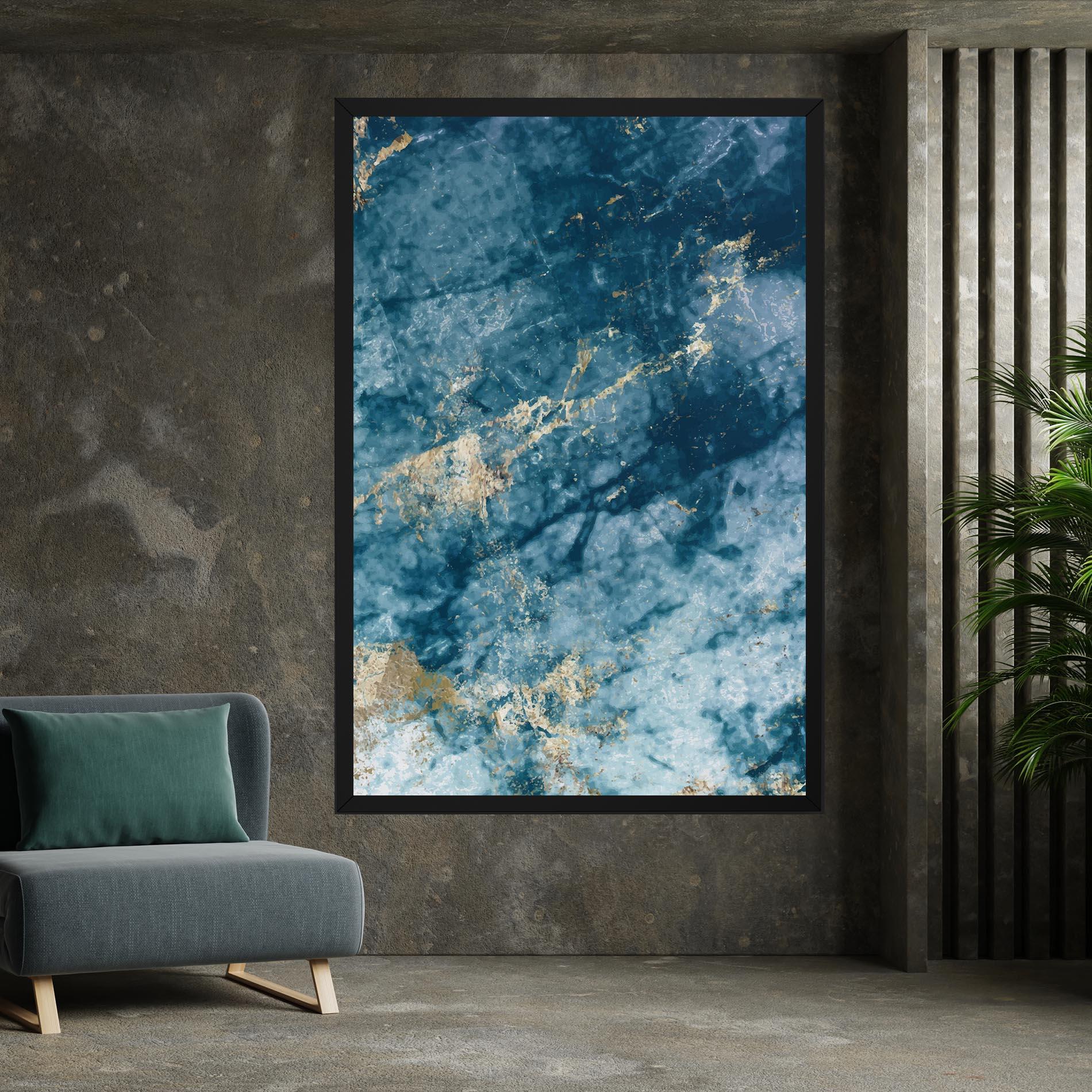 Tablou Canvas Blue Water Marble mockup 7