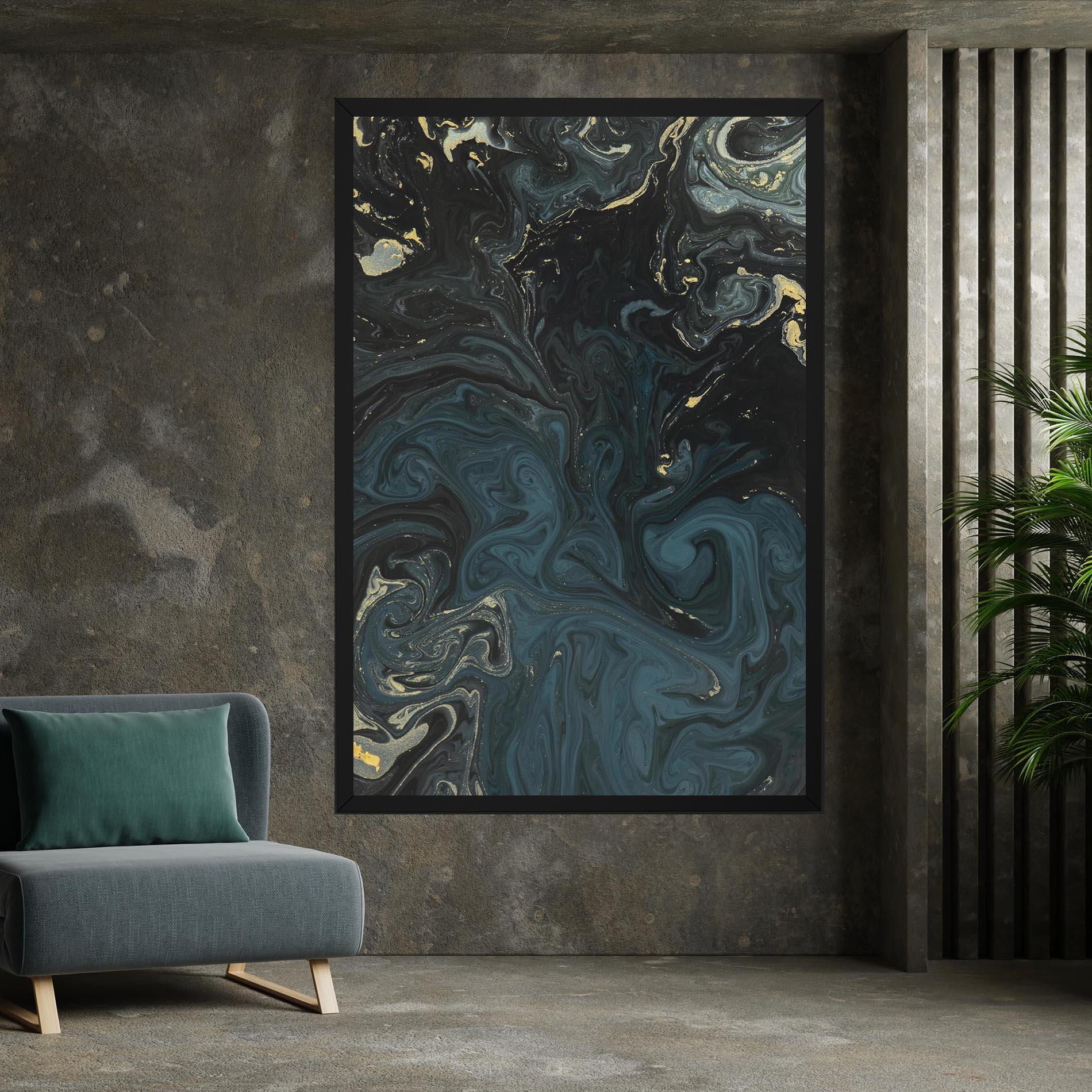 Tablou Canvas Dark Blue Marble mockup 7