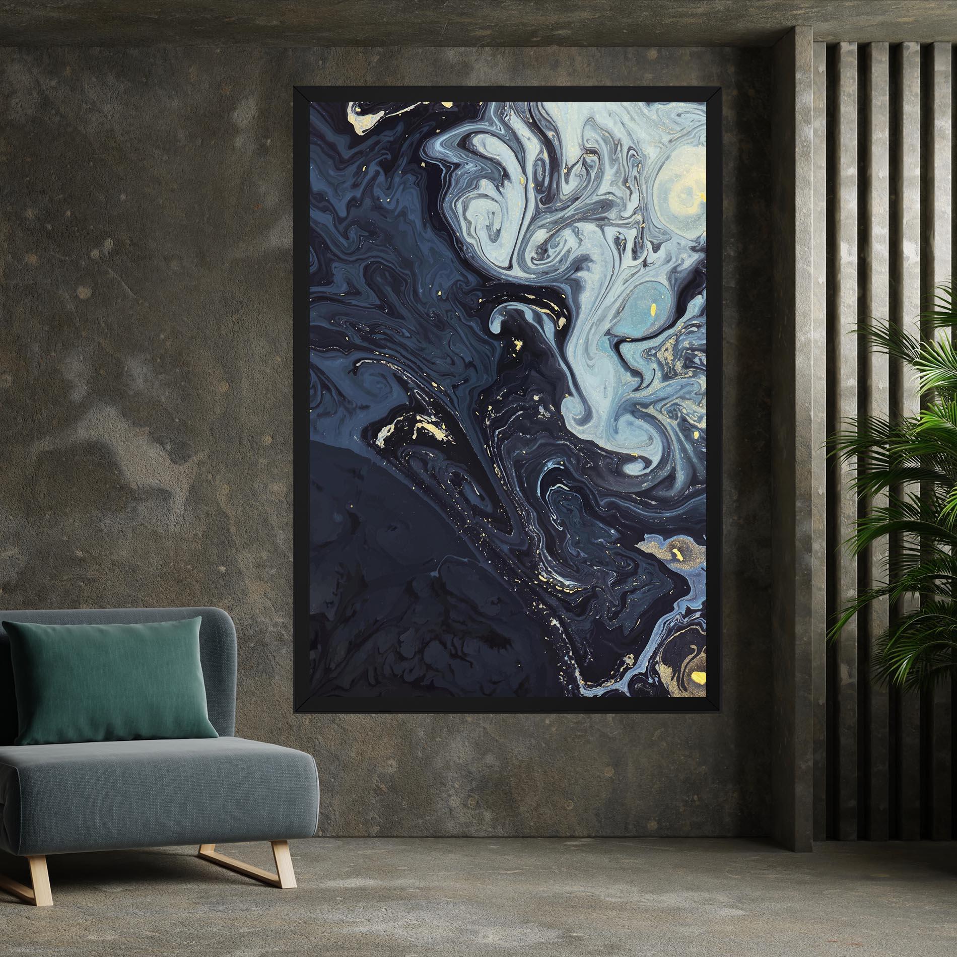 Tablou Canvas Dark Blue Painting mockup 7
