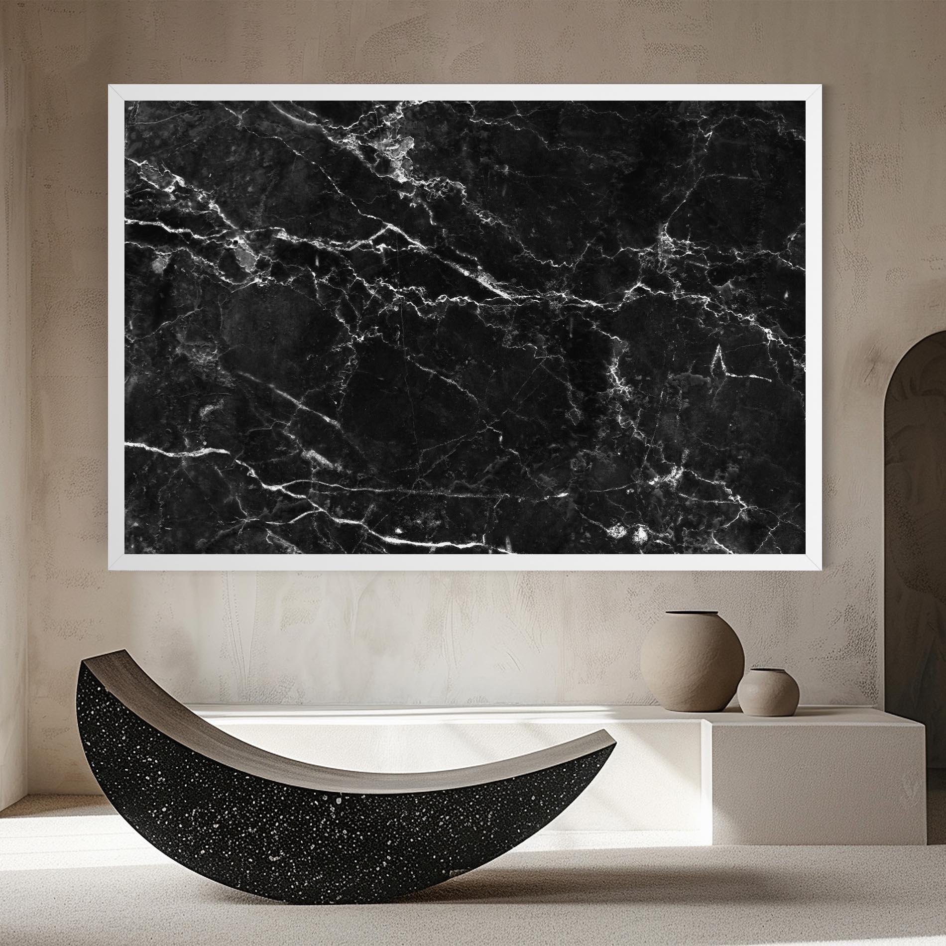 Tablou Canvas Black White Marble mockup 8